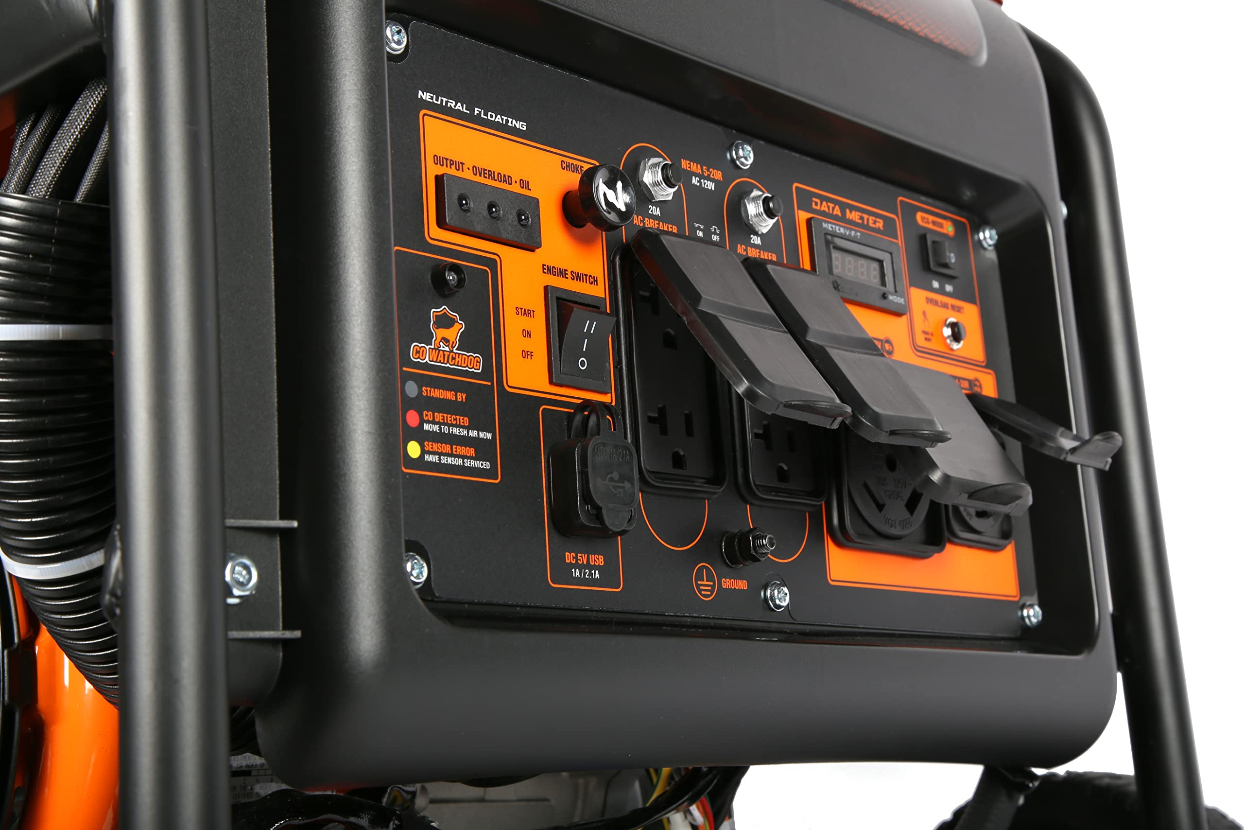 Wen Gn875Ix 8750-Watt Rv And Transfer-Switch-Ready 120V/240V Electric Start Open Frame Inverter Generator With Co Shutdown Senso