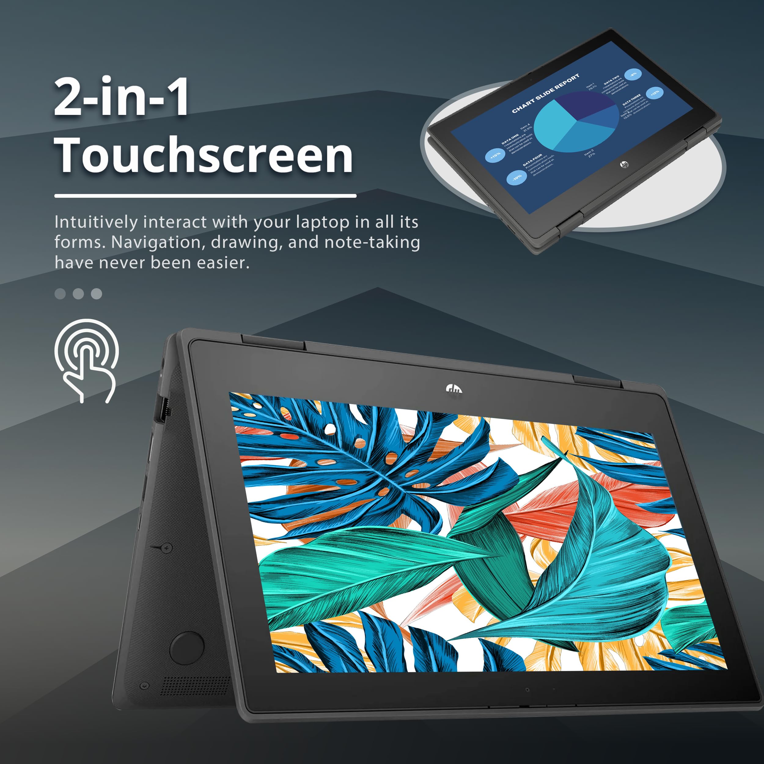 Hp Probook X360 11 G5 Ee 11.6 Hd 2-In-1 Touchscreen Laptop, Intel Celeron N4020, 4Gb Ram, 192Gb Storage(64Gb Emmc+128Gb Usb),