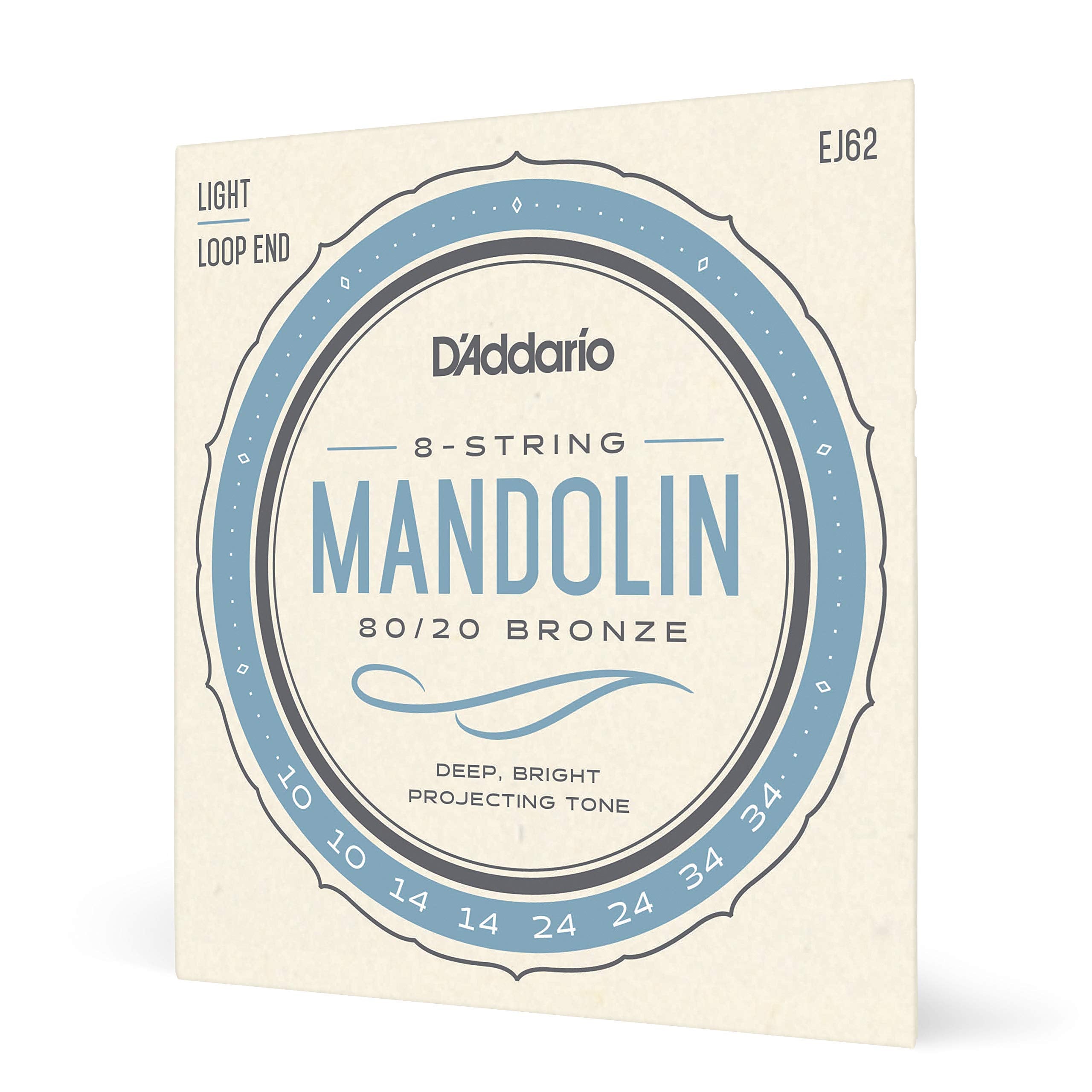 D'Addario Ej62 80/20 Bronze Mandolin Strings, Light, 10 34
