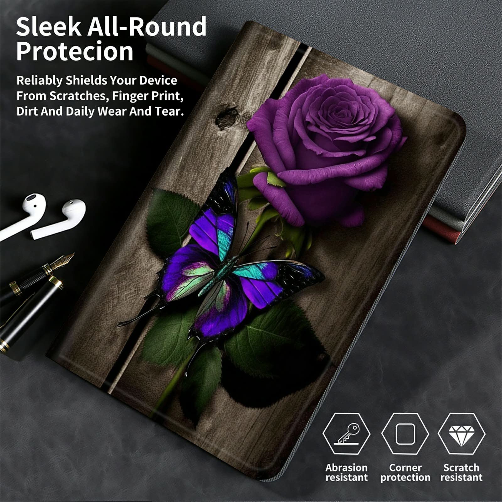 For Ipad Mini 6Th Generation Case,For Ipad Mini 6 Case 8.3 Inch Lightweight Smart Shell Pu Leather Adjustable Stand Protective C