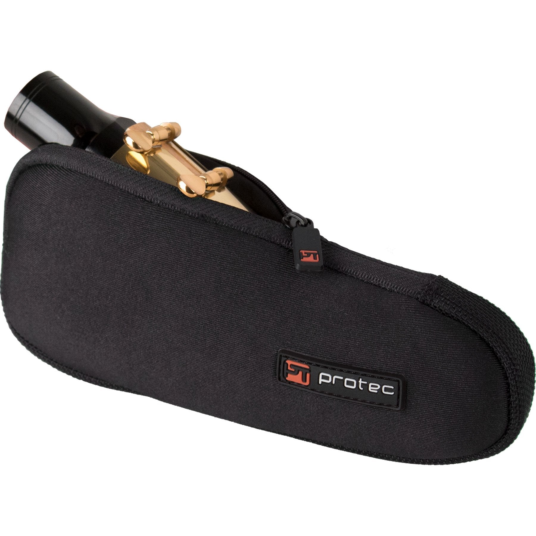 Baritone Saxophone Neoprene Mouthpiece Pouch with Zipper Closure - Black, Model N277