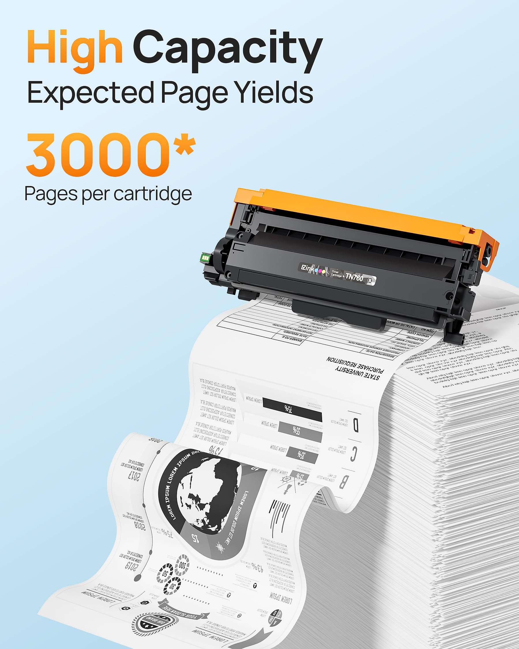 E Z Ink Compatible Tn760 Toner Cartridges Replacement For Brother Tn 760 Tn730 Tn 730 To Use With Hl L2350Dw Hl L2395Dw Hl L2390