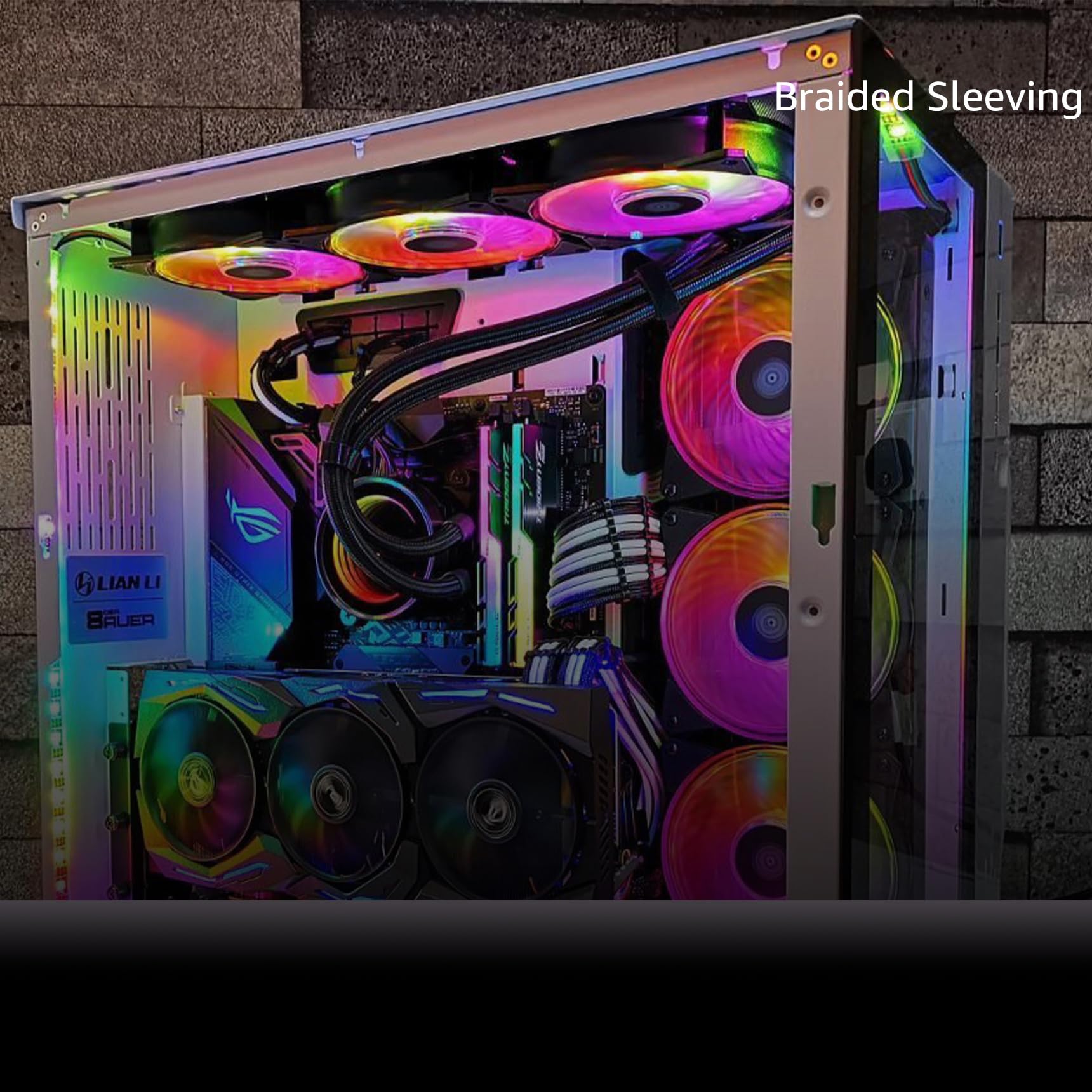 Electriduct 1.25  Pet Expandable Braid Sleeving Flame Retardant Flexible Wire Mesh For Cord Management And Cable Protection - 25