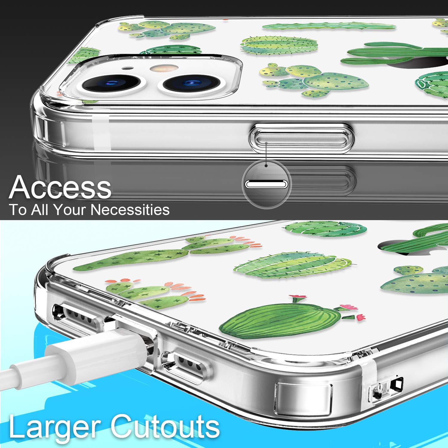 Giika For Iphone 12 Mini Case With Screen Protector, Clear Full Body Shockproof Protective Floral Girls Women Hard Case With Tpu