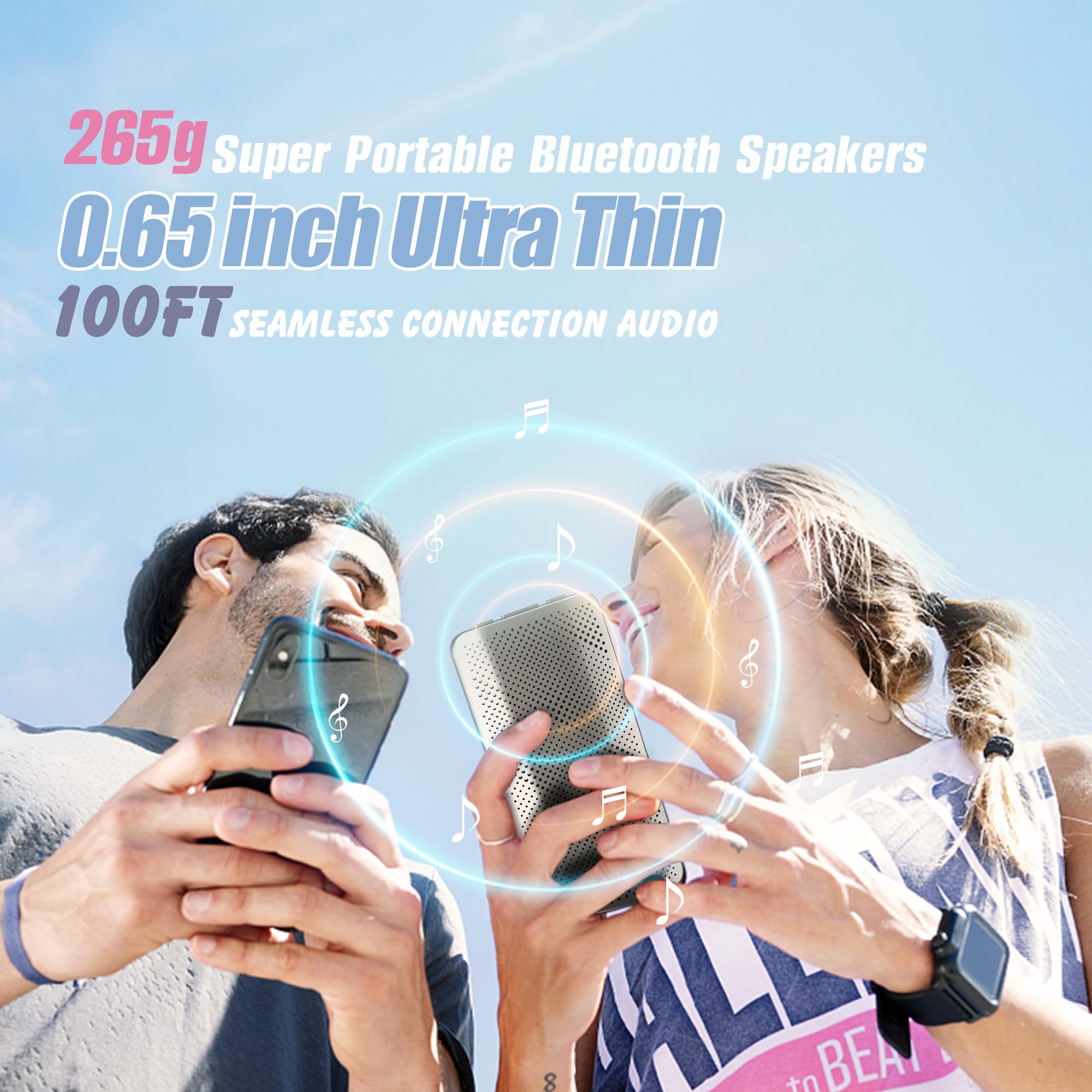 Duvoss Bluetooth Speaker, 0.65'' Ultra Thin Portable Magnetic Speakers, Loud&Clear Sound, Ip67 Waterproof Dustproof, Bluetooth 5