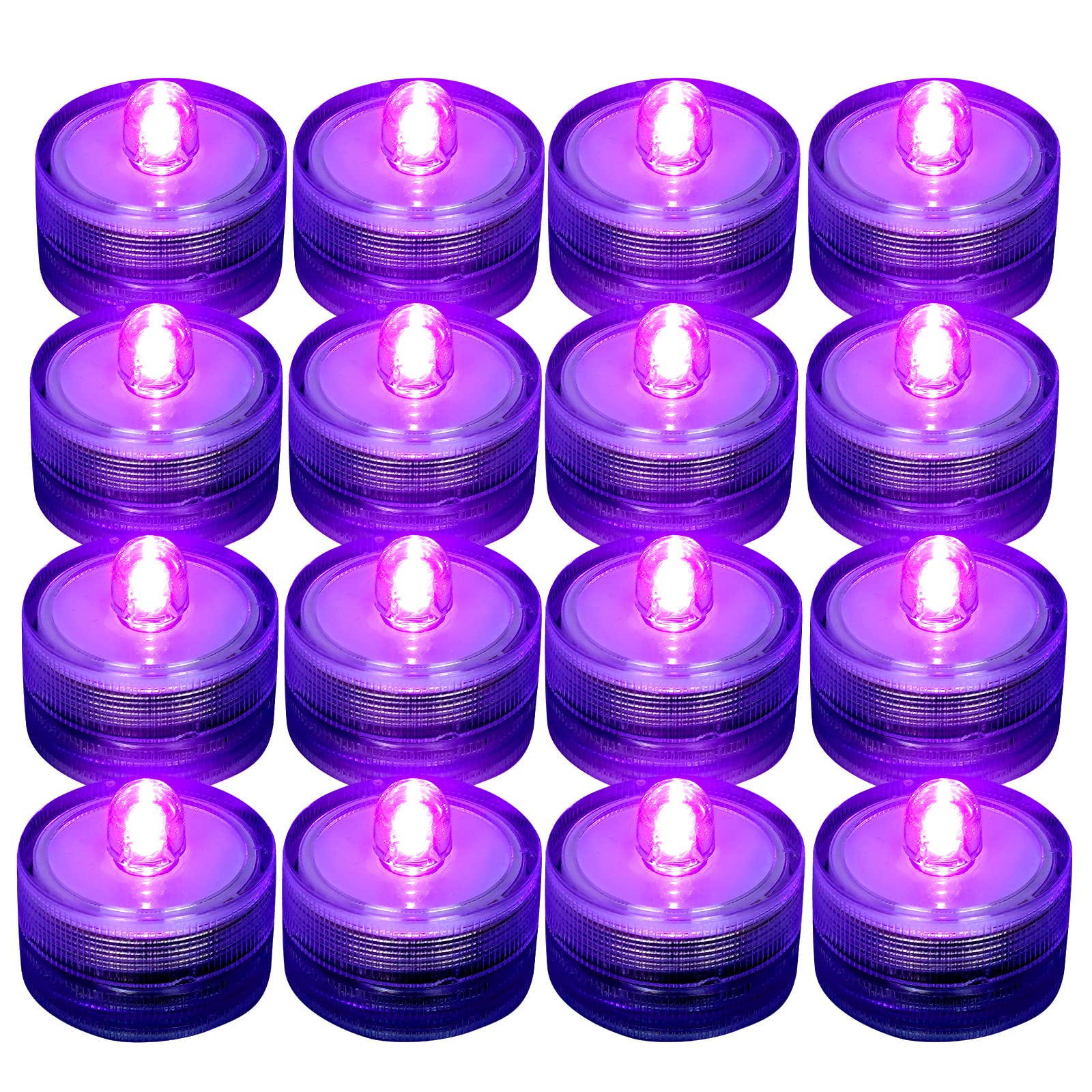 Shymery Submersible Led Light,Purple Waterproof Flameless Candle Tea Lights,Underwater Battery Operated Seasonal Festival Celebr