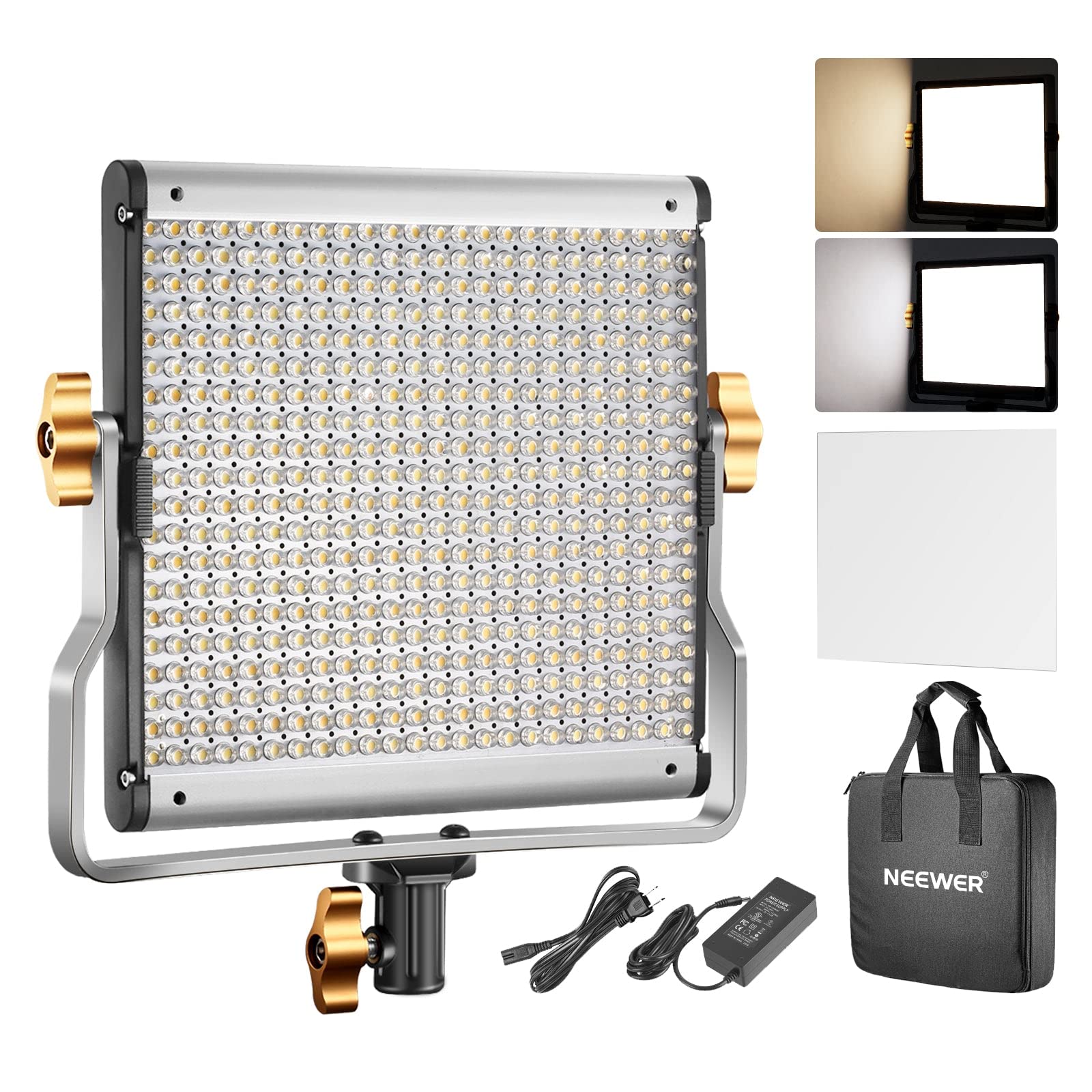 Neewer Dimmable Bi Color Led With U Bracket Professional Video Light For Studio, Youtube Outdoor Video Photography Lighting Kit,