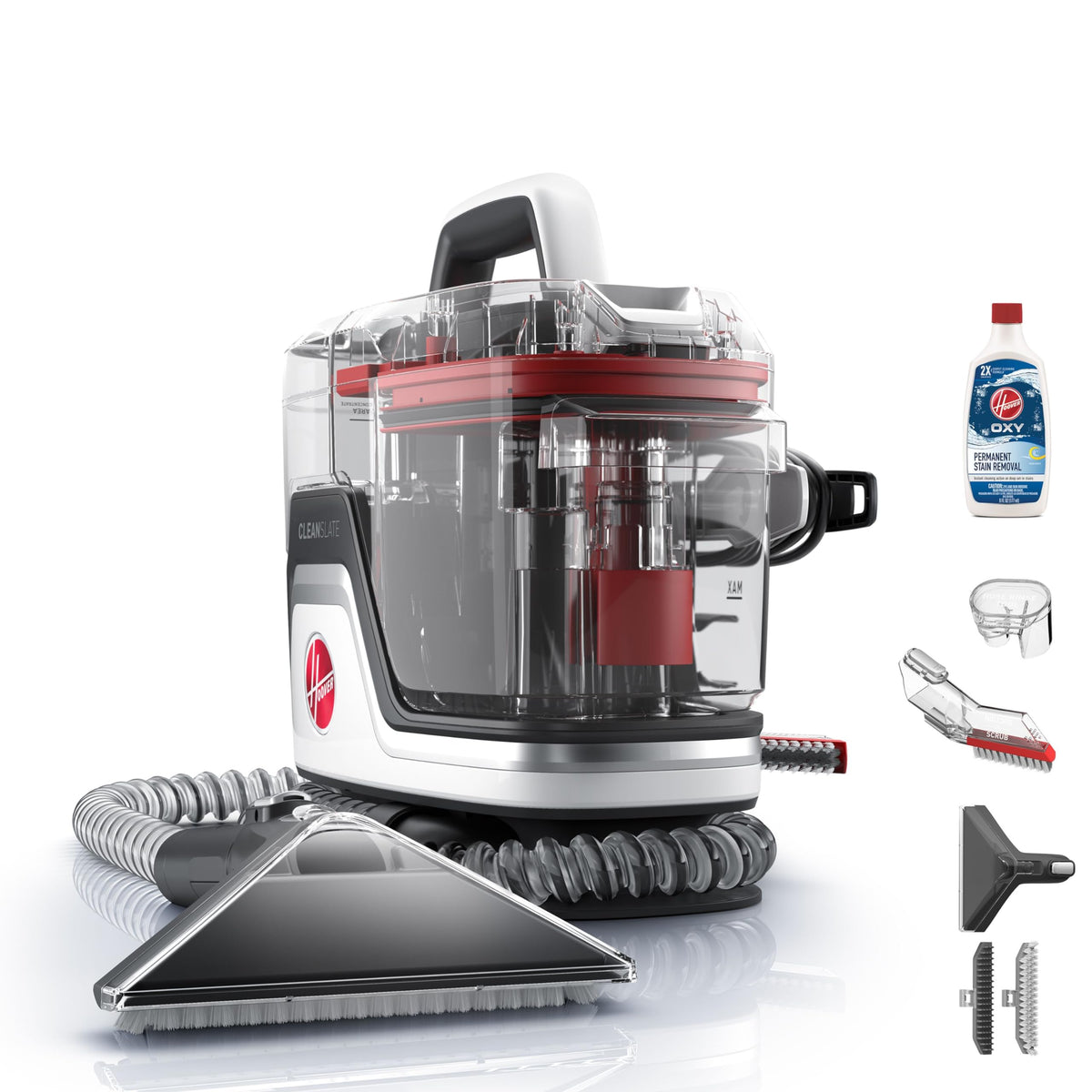 Hoover Cleanslate Plus Portable Carpet & Upholstery Spot Cleaner, Carpet Cleaner Machine, Pet Stain Remover, Car And Auto Detailer, Powerful Suction With Versatile Tools, Fh14050, White