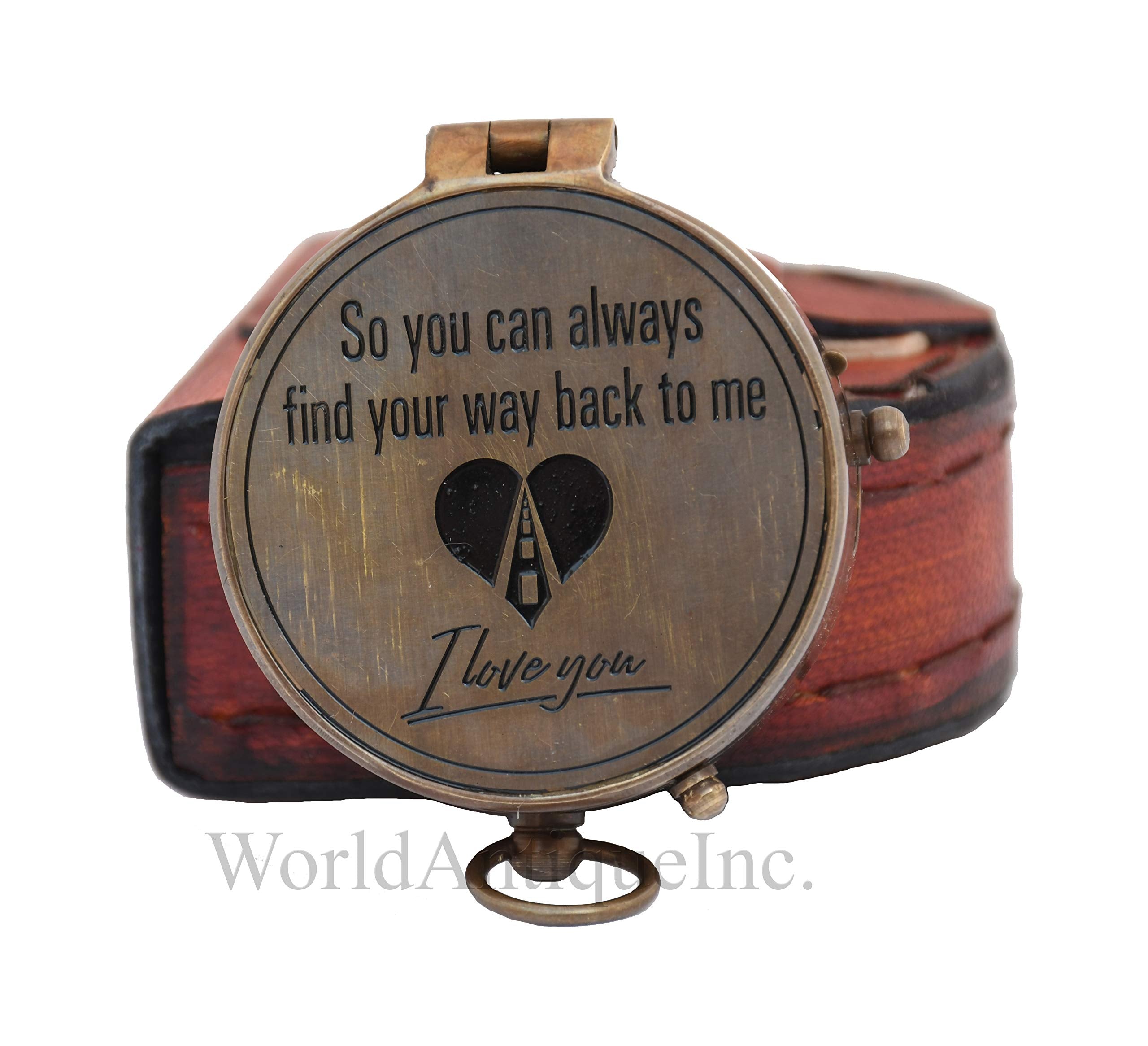 Engraved Brass Compass  Personalized Sundial Compass, Viking Compass Gift To Her, Nautical Gift For Boyfriend Perfect And Unique