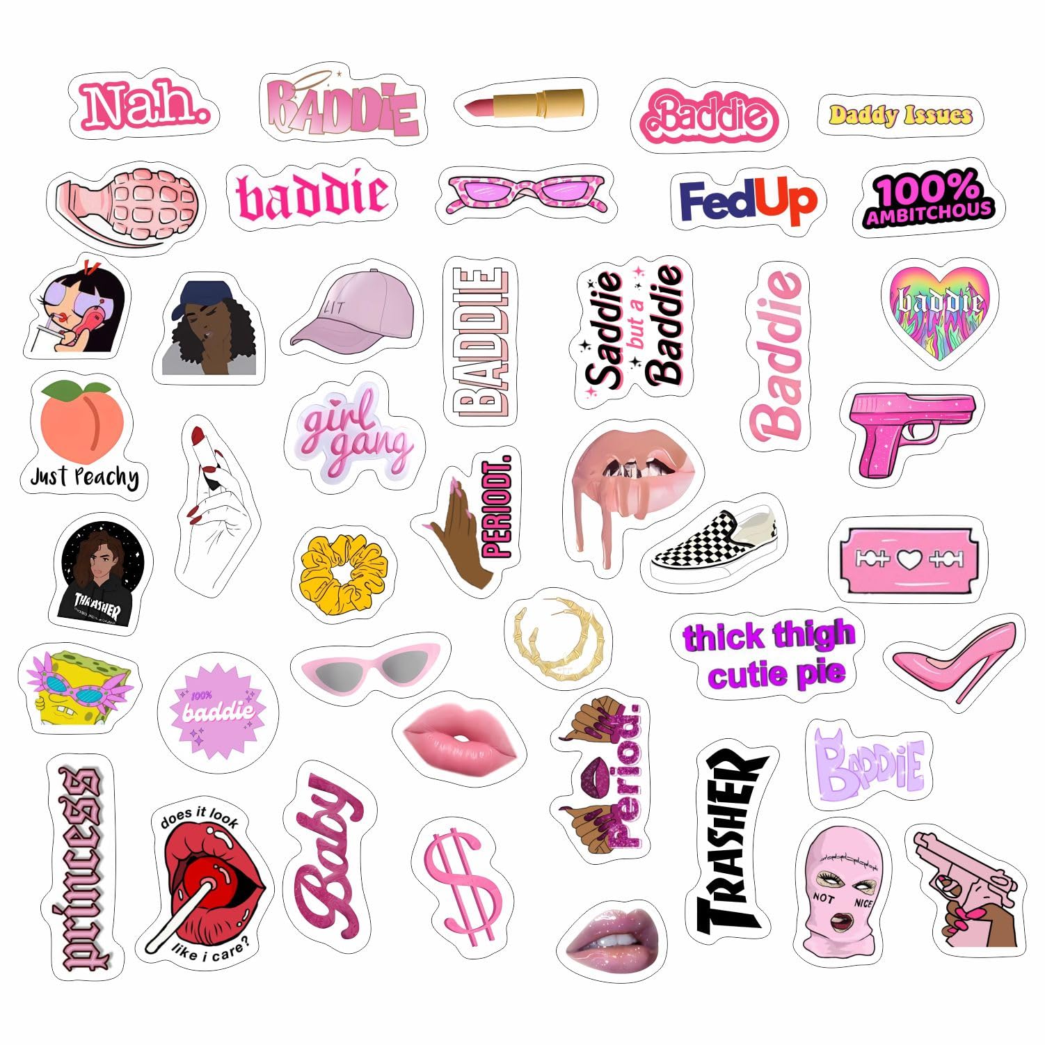 Baddie Stickers And Laptop Decals   Baddie Party Decorations, Baddie Party Favors   Baddie Birthday Gifts For Women   Aesthetic
