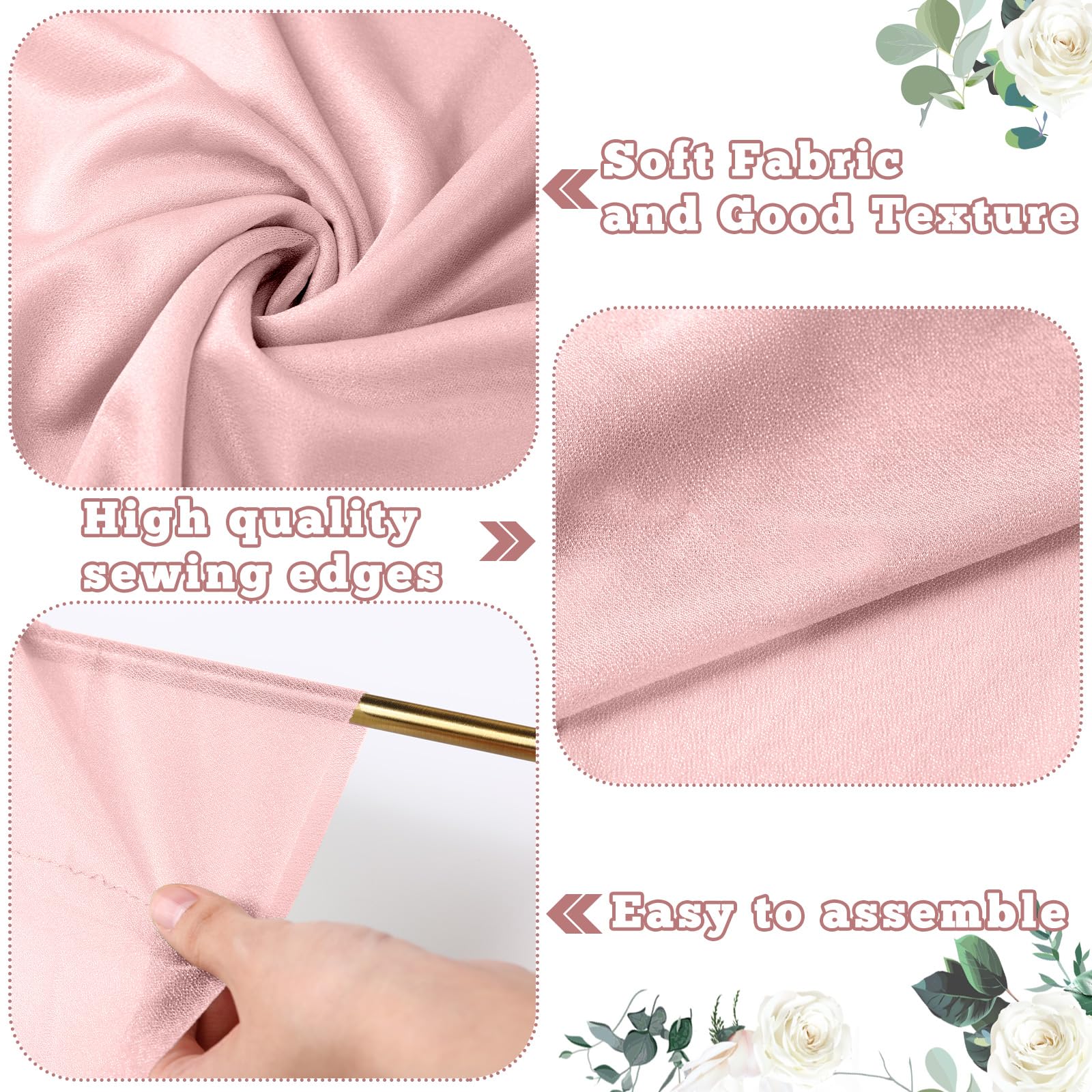 Bbto 2 Panels Dusty Rose Backdrop Curtains For Parties Wedding Pink Backdrop Curtains Polyester Wrinkle Free Window Curtains For