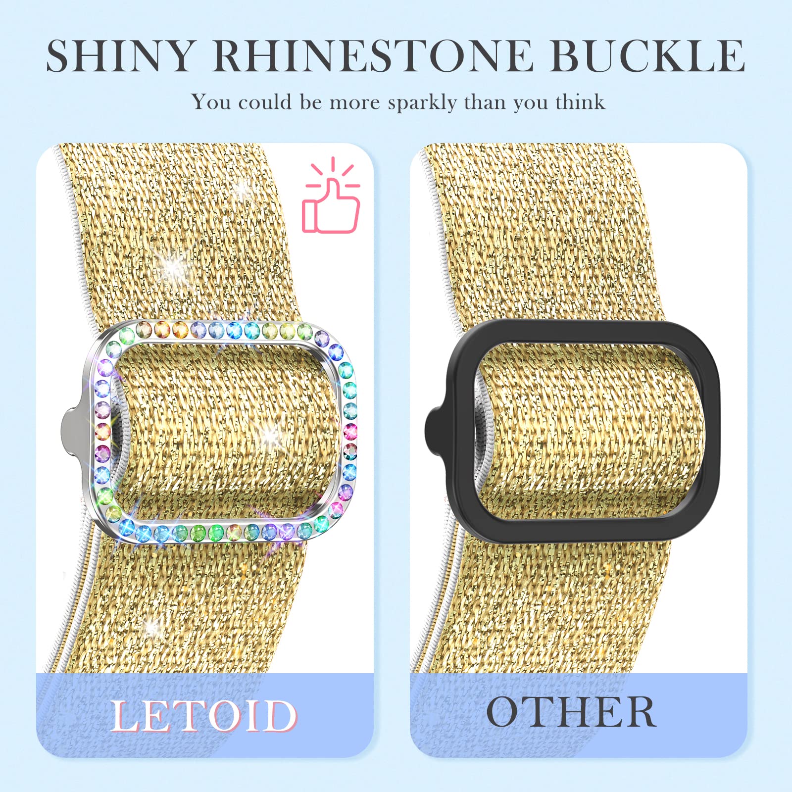 Letoid Stretchy Band Design For Apple Watch 38Mm 40Mm 41Mm 42Mm 44Mm 45Mm 49Mm, 3 Pack Elastic Nylon Strap Women Replacement Spo