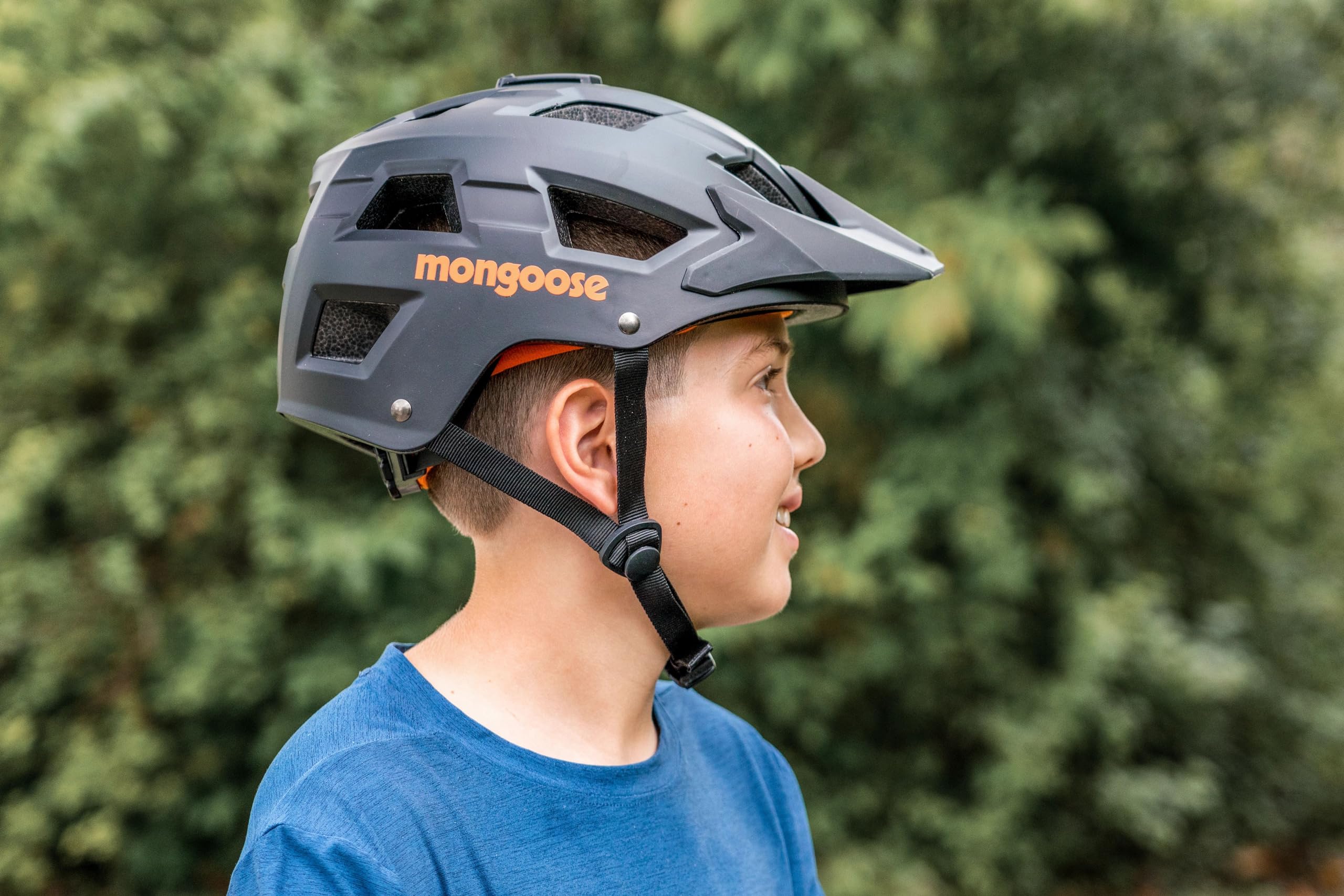 Mongoose Capture Bike Helmet With Go Pro Action Camera Mount For Youth Boys Girls, Ages 8 To 13, Suggested Fit 55 58 Cm, Trail I