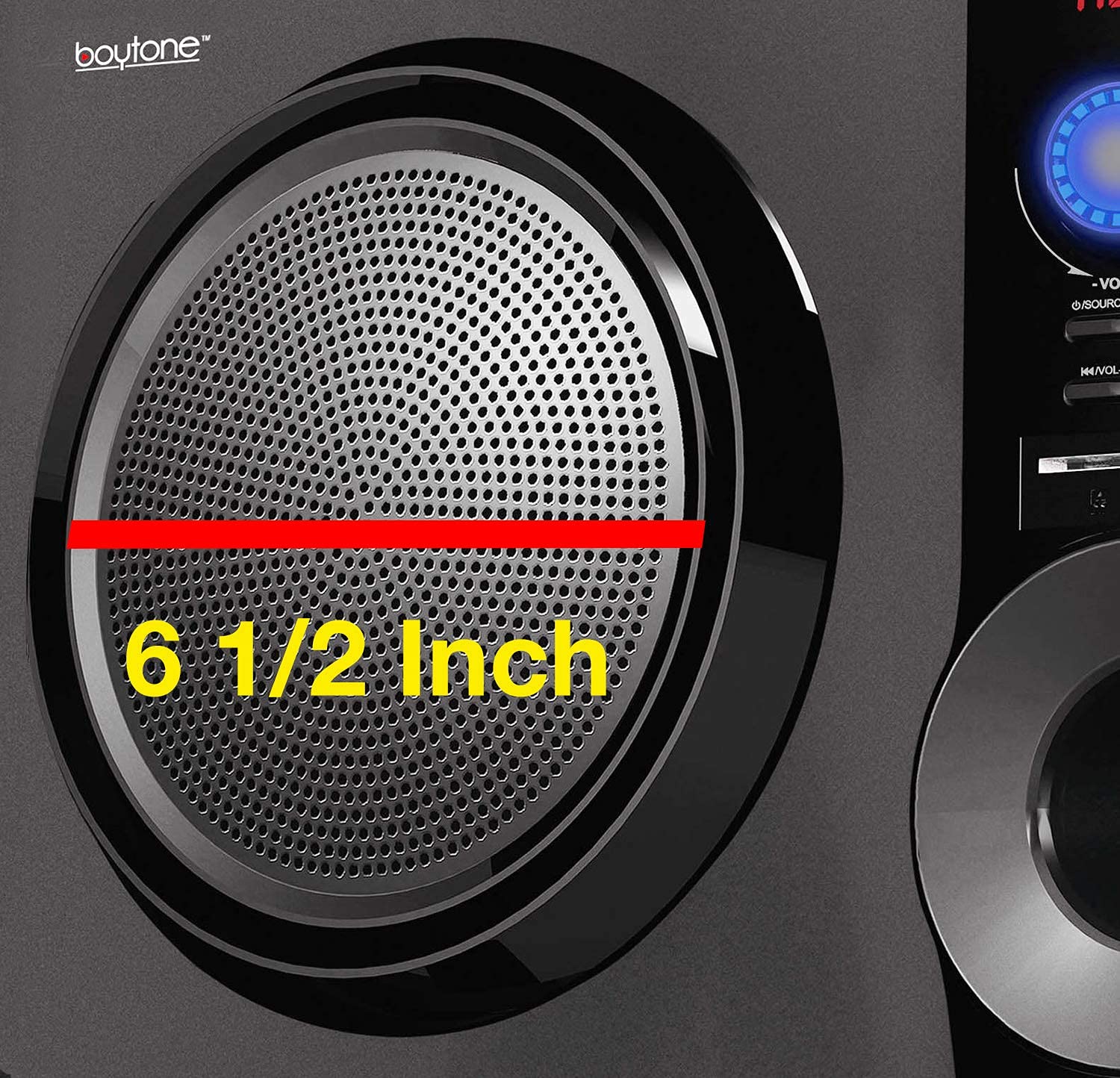Boytone 60W Wireless Bluetooth Speaker With Powerful Bass, Fm Radio, Remote Control   For Phone, Laptop, Aux In, Usb/Sd