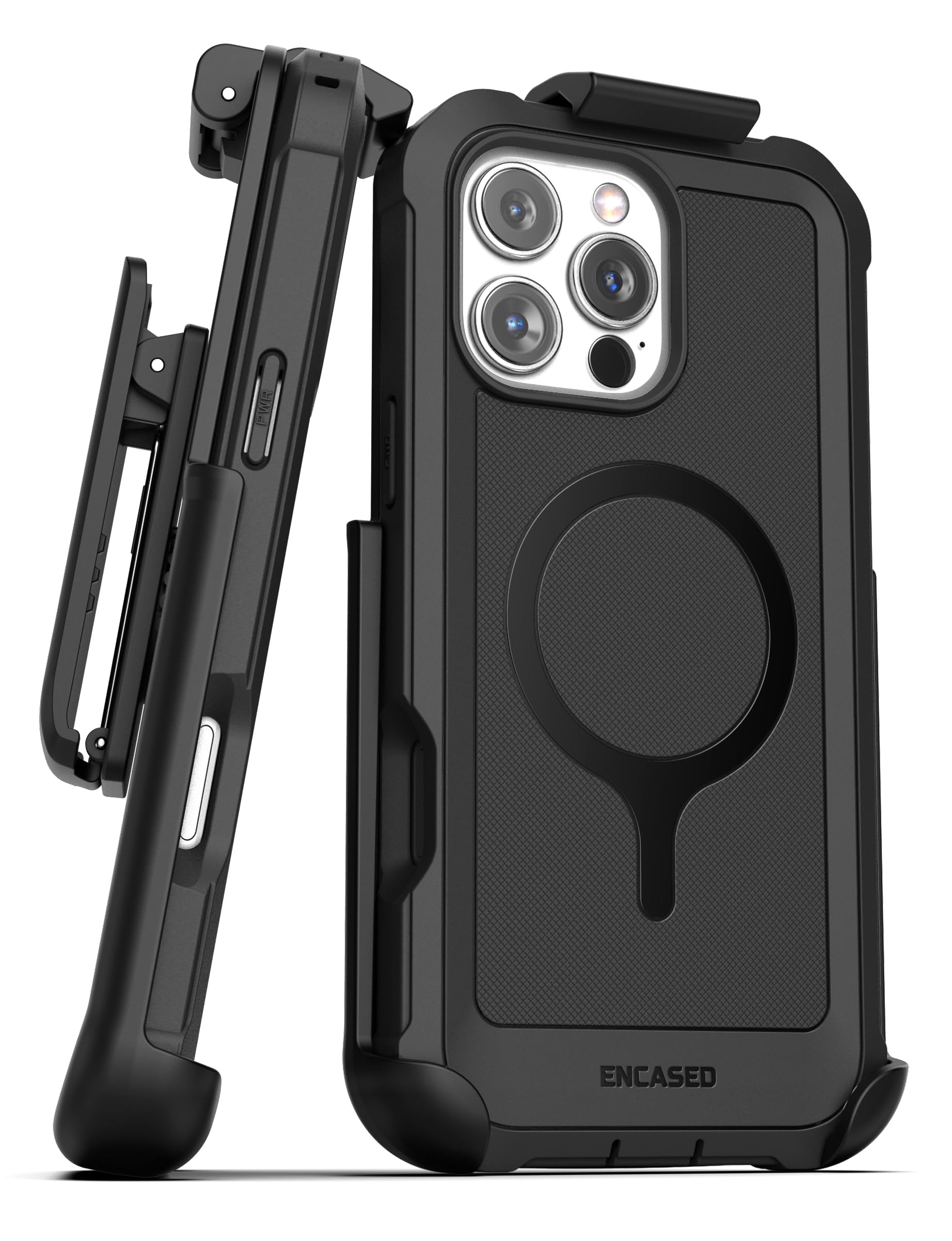 Encased Protective Belt Case for iPhone 16 Pro with Built-in Screen Protector and Phone Holster Clip (Compatible with MagSafe) H
