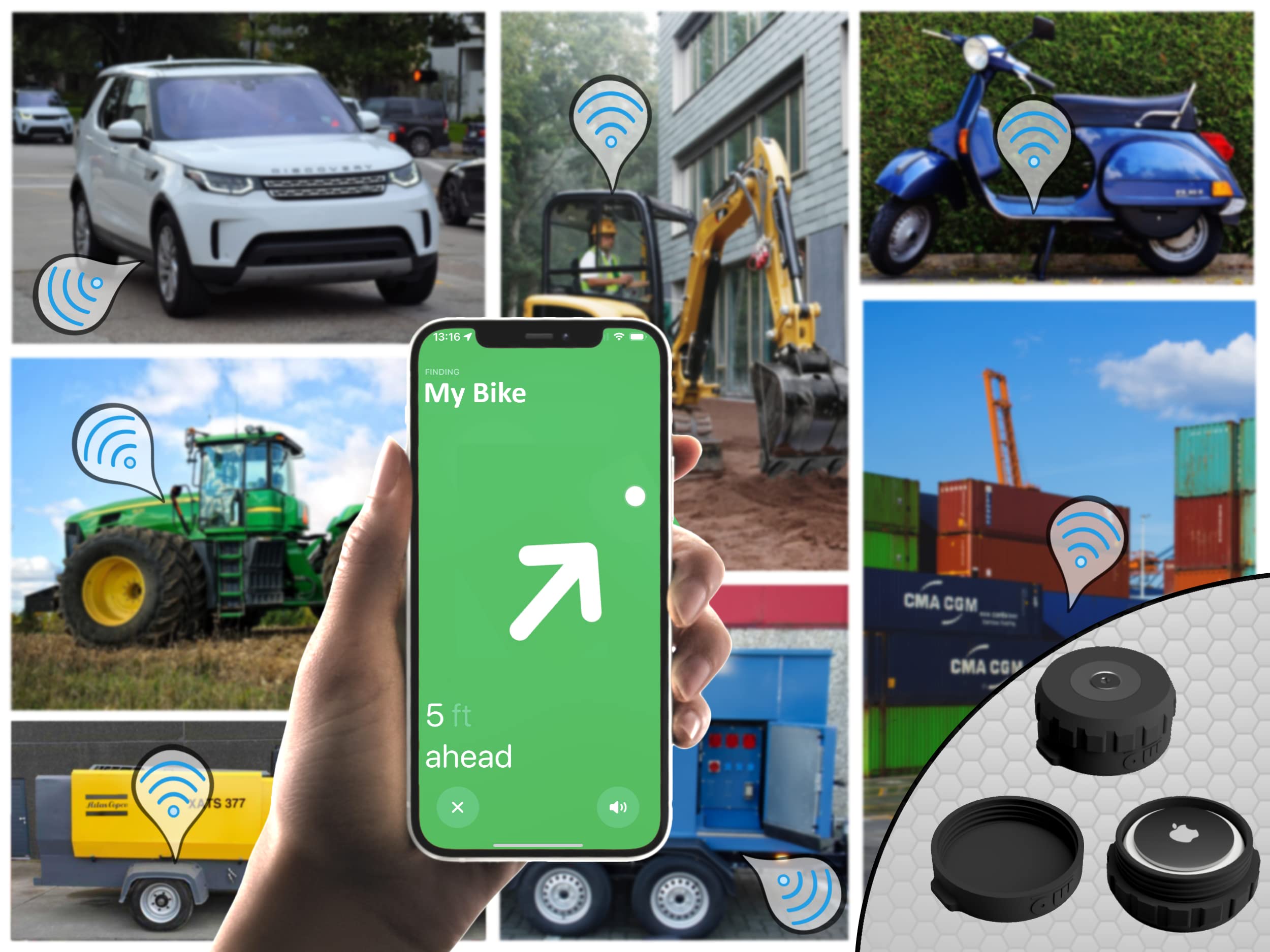 Mars Outpost | Original Magnetic Case | Compatible With Apple Airtag | Water, Impact & Vibration Resistant Magnet Based Holder |