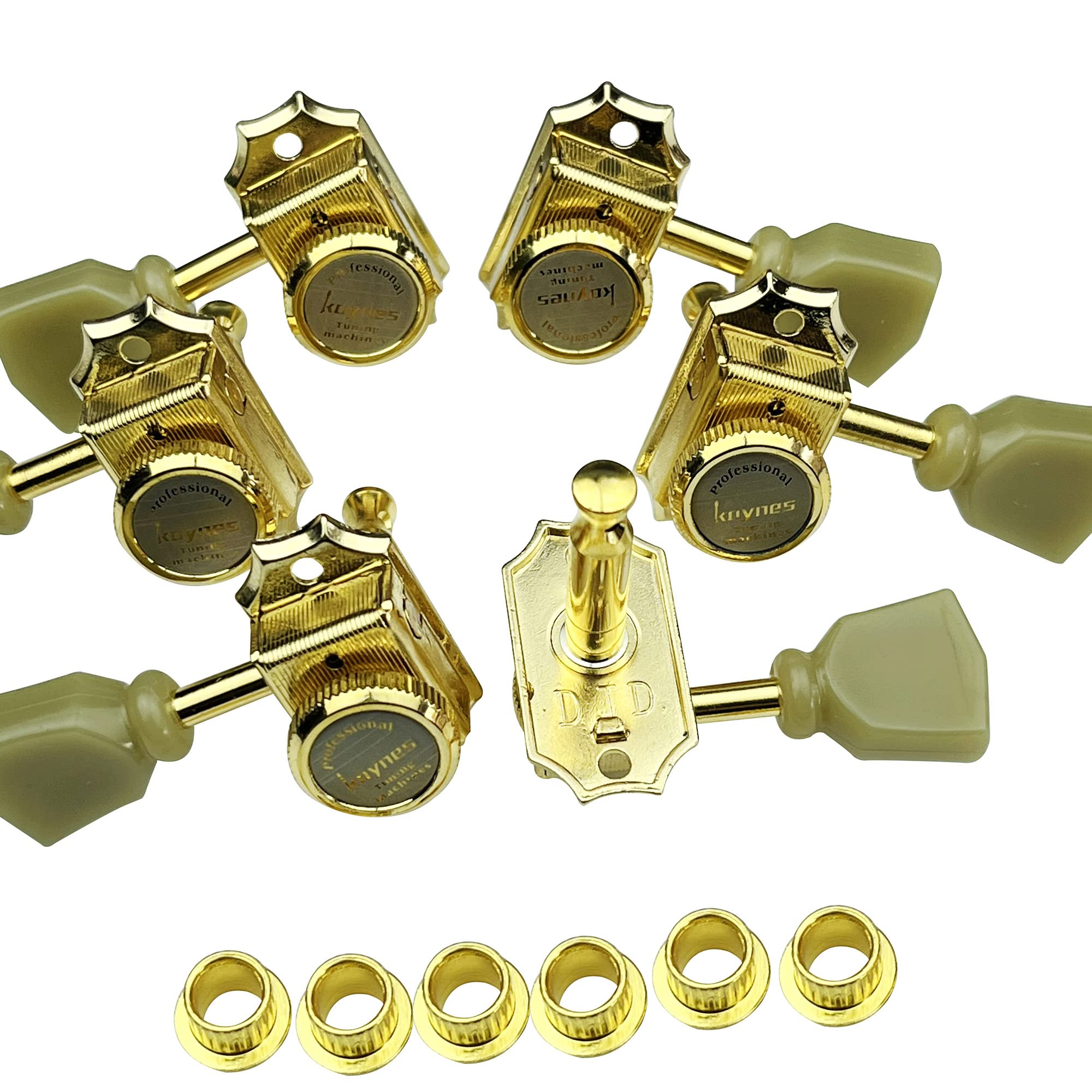 Kaynes 3X3 Guitar Lock String Tuning Pegs   Gold Vintage Deluxe Style Locking Tuners Keys Machine Heads Tuners For Les Paul Lp S