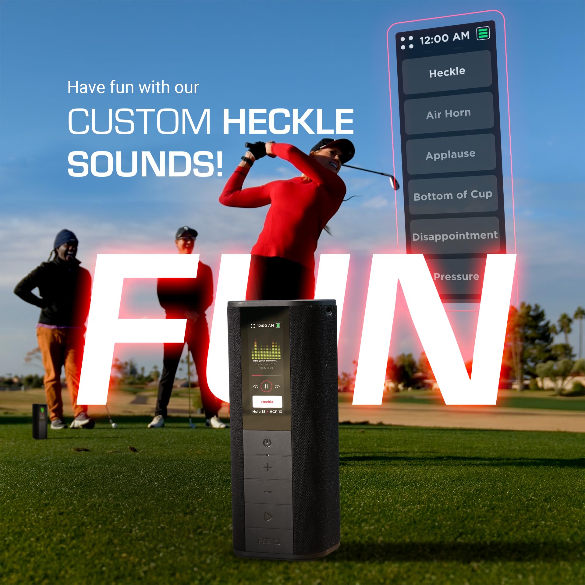 Sound Pro Golf Gps Speaker, Voice Scoring, Golf Cart Magnetic, Green View, 42,000+ Courses, Visual + Audible Distances, Hazard D