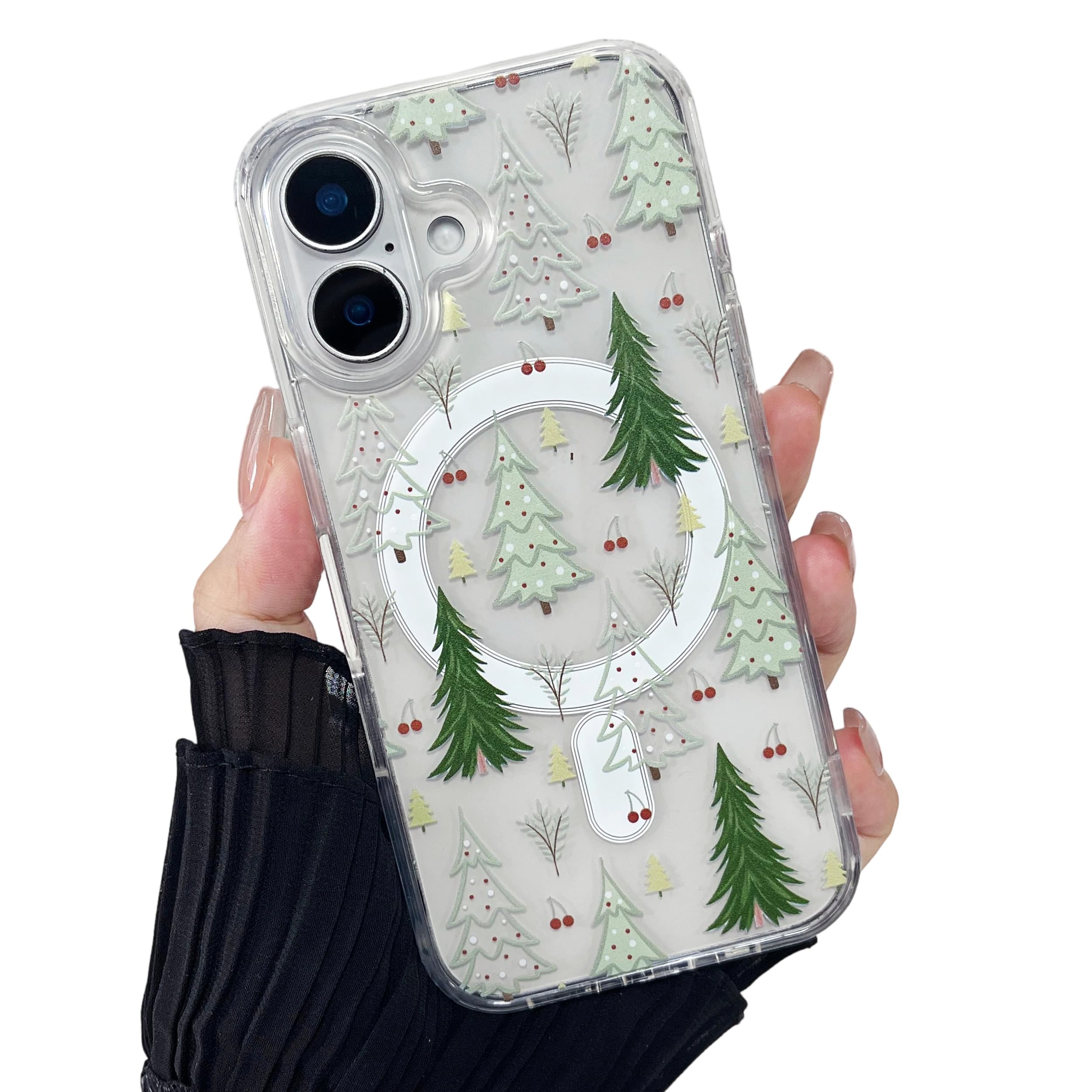 ZTOFERA for iPhone 16 Christmas Phone Case Compatible with Magsafe, Vintage Christmas Pattern Design Cute for Xmax, Anti-Drop Pr