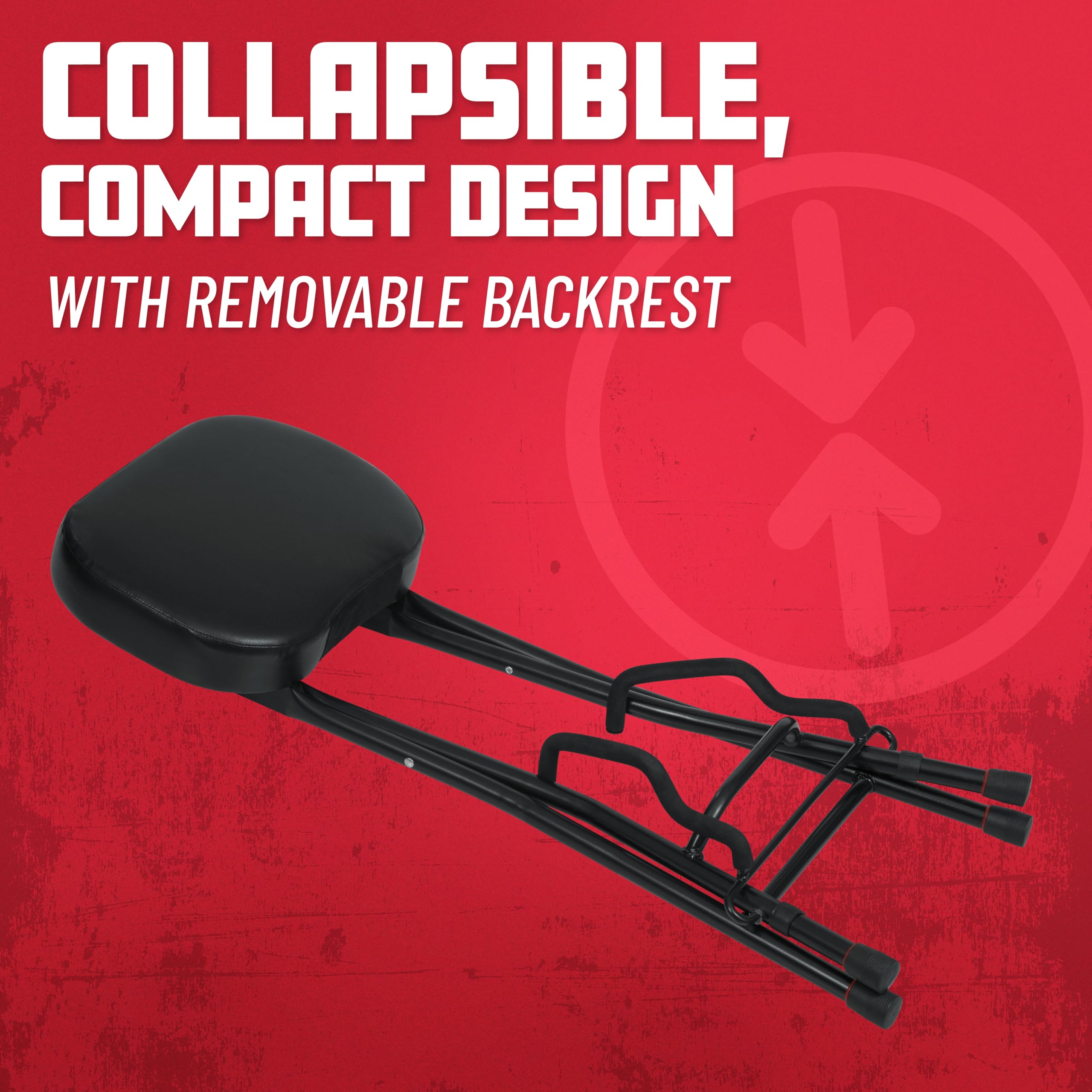 Gator Frameworks Guitar Seat With Padded Cushion, Ergonomic Backrest And Fold Out Guitar Stand, Holds Both Acoustic And Electric