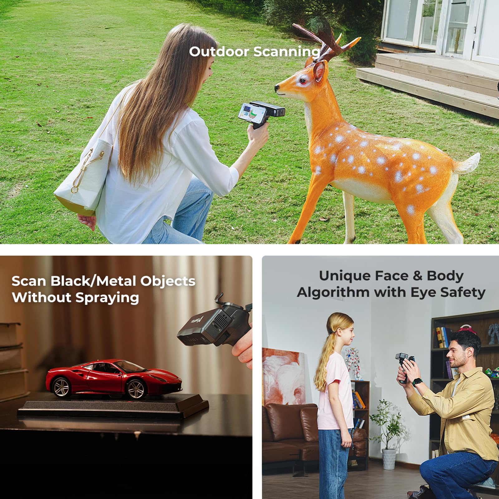 Creality Otter Lite Wireless 3D Scanner, Handheld High Precision 0.05Mm 3D Scanner For 3D Printing, 30Fps Real-Time Scanning, Al