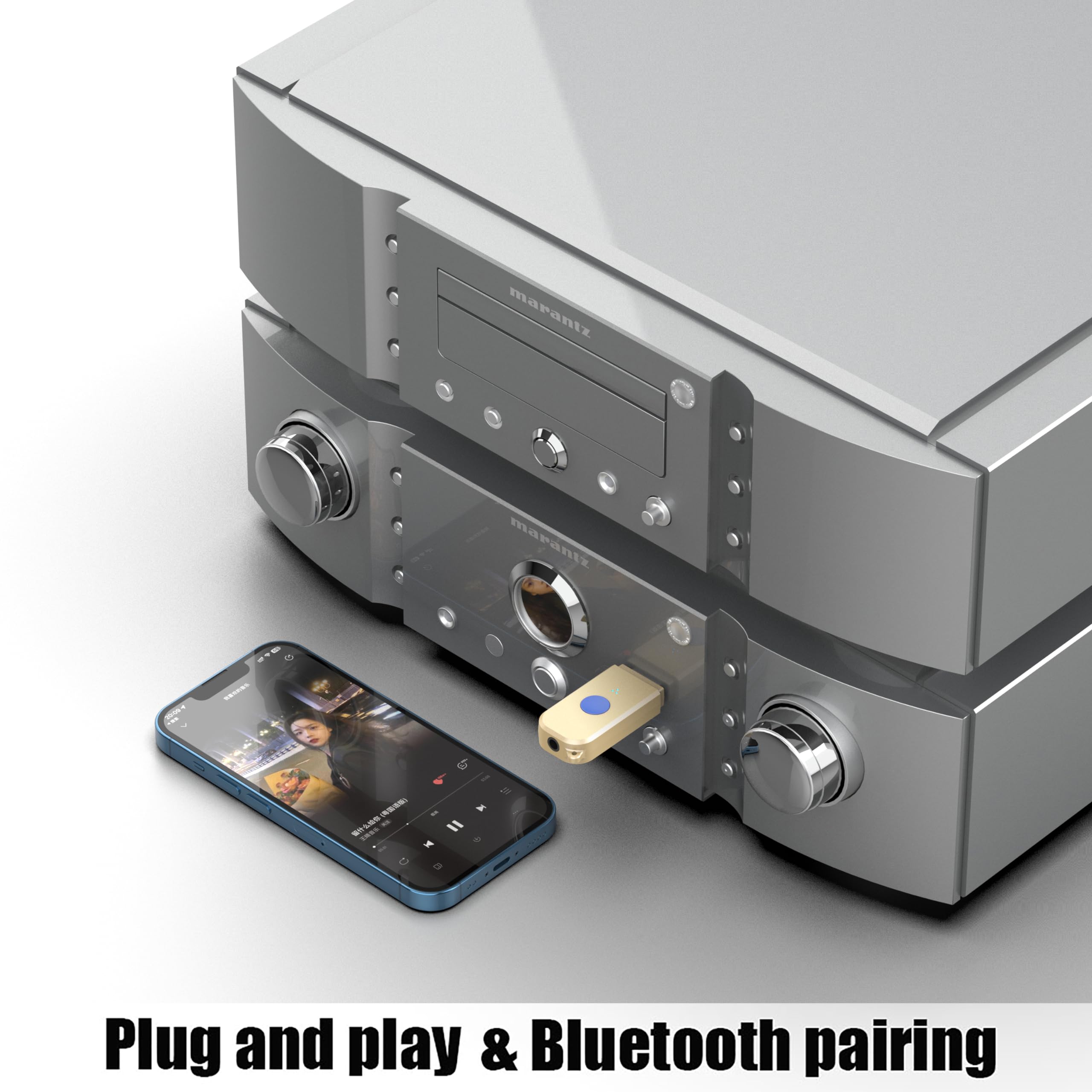 Yetor Usb To Bluetooth Car Kit,Wireless Audio Adapter, Music Receiver For Home,Car Stereo Sound System,Portable Speskers,(Aux In