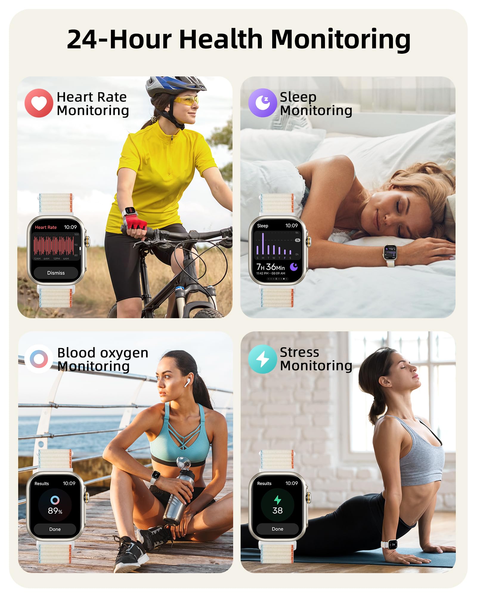 Parsonver Smart Watch For Men Women, Built In Gps, Bluetooth Calls And Text, 30M Waterproof Fitness Tracker, Heart Rate/Sleep/Sp