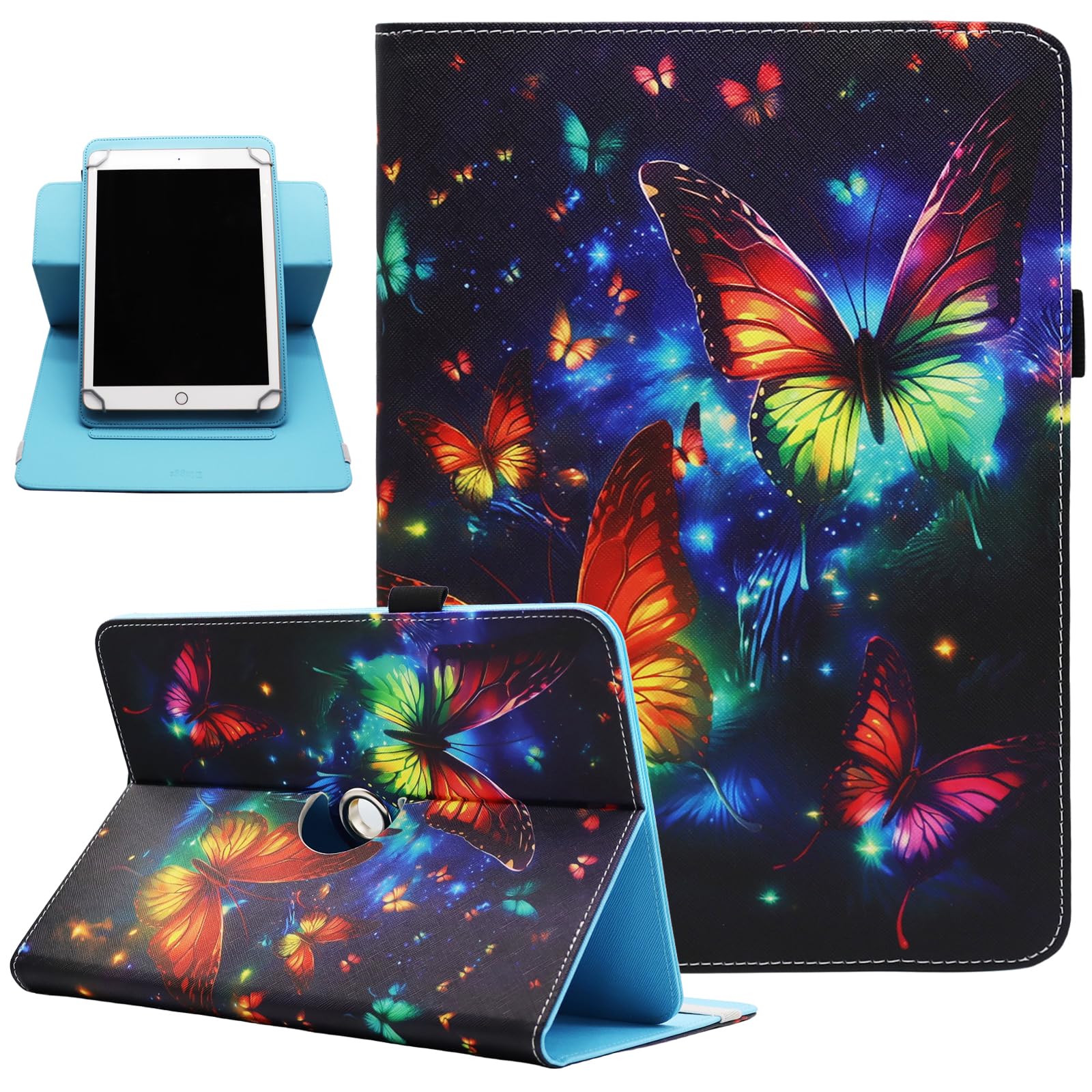 Universal 10 10.1 Inch Android Tablet Case, Dluggs Pu Leather 360 Degree Rotating Multi Angle Viewing Stand Case Cover For 10 10