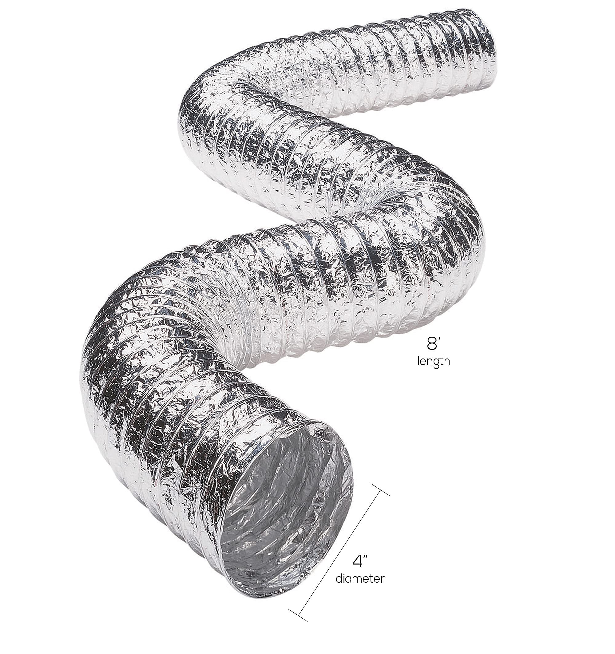 Deflecto Flxc0408 Aluminum (2 Ply 8Ft Ul 181 Class 1) Ducting Kits