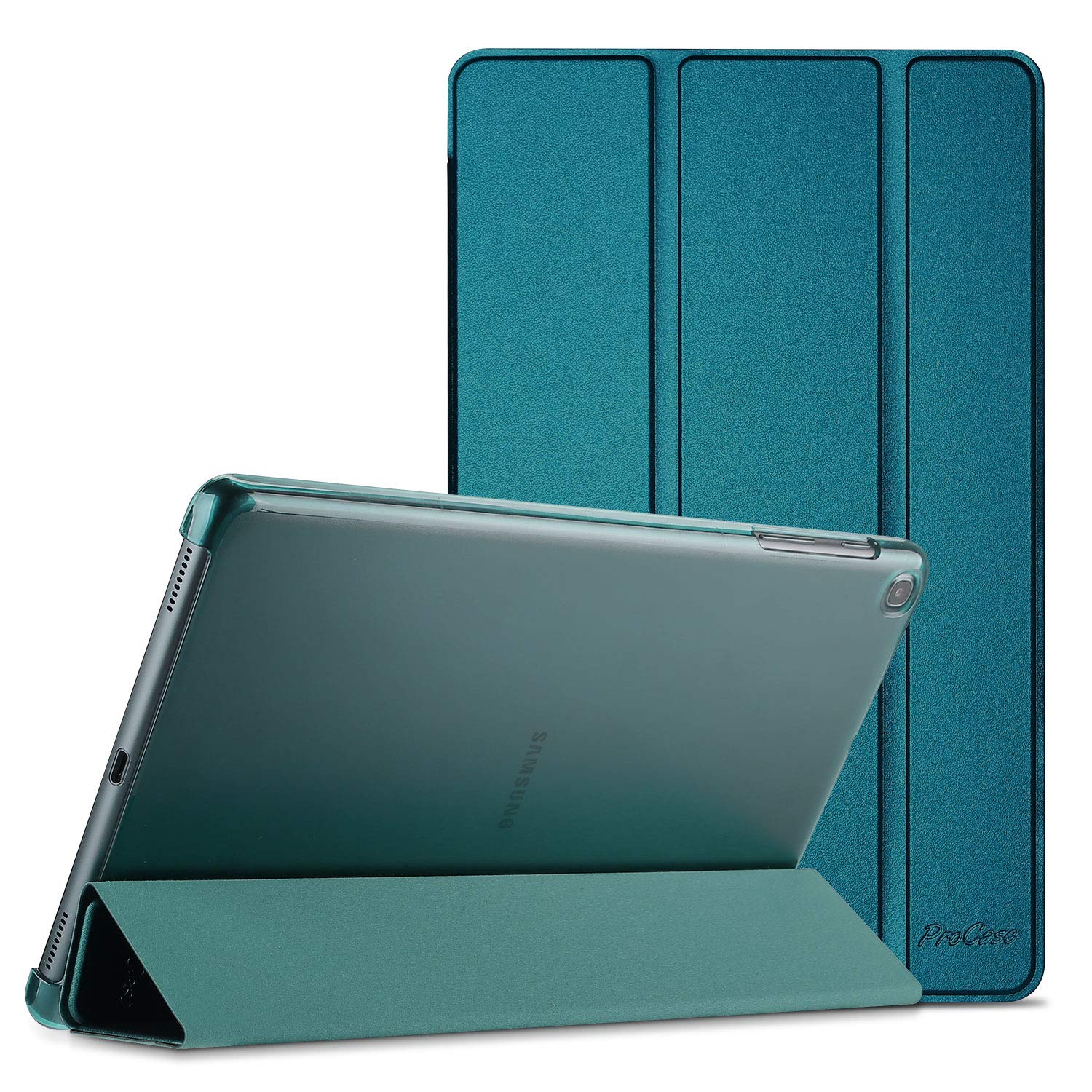 Procase Slim Case For Galaxy Tab A 10.1 2019 Model T510 T515 T517, Lightweight Stand Case Shell Cover For 10.1 Inch Galaxy Tab A Tablet Sm T510 Sm T515 Sm T517 2019 Release  Teal