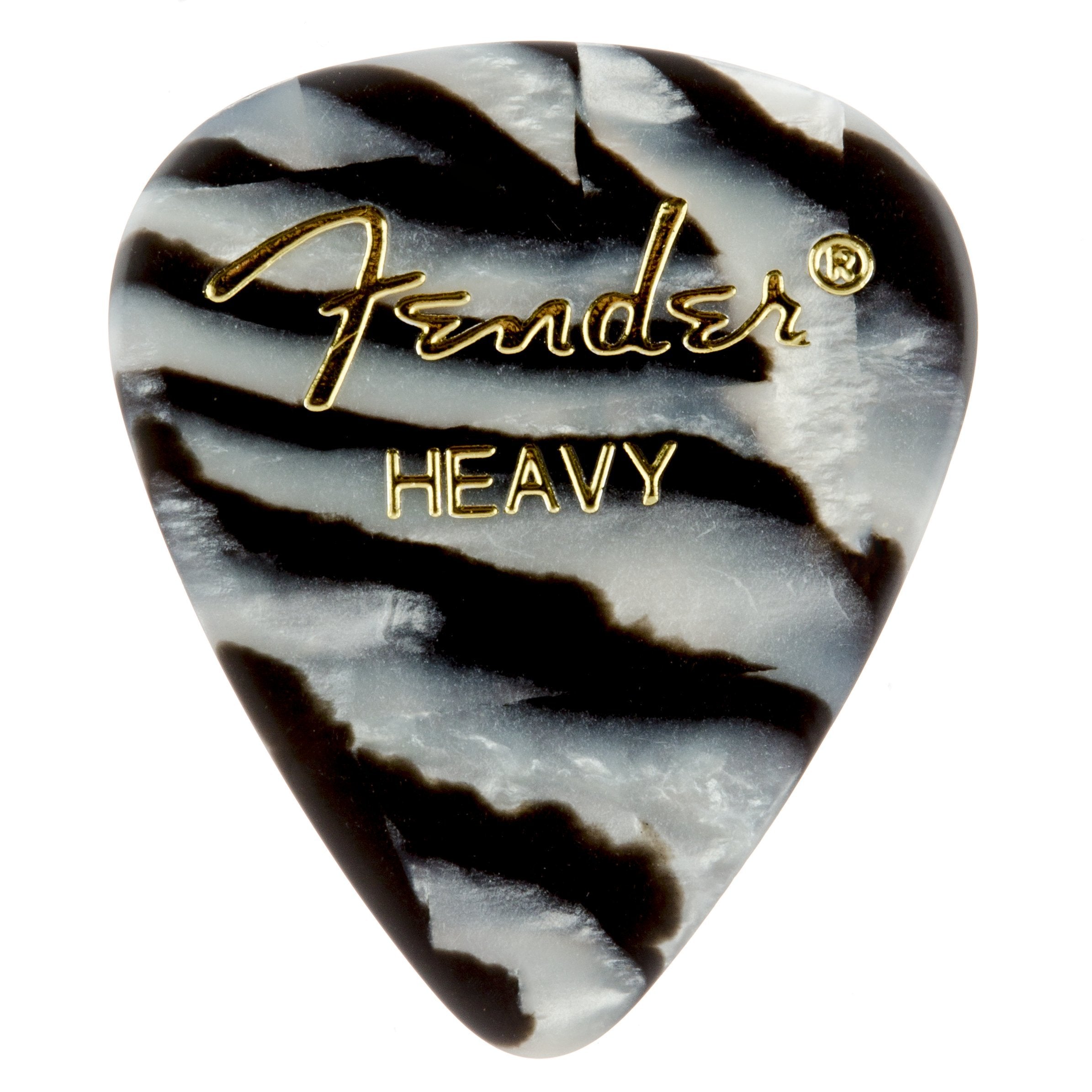 Fender Graphic Guitar Picks 351 Shape, Zebra, Heavy, 12 Pack