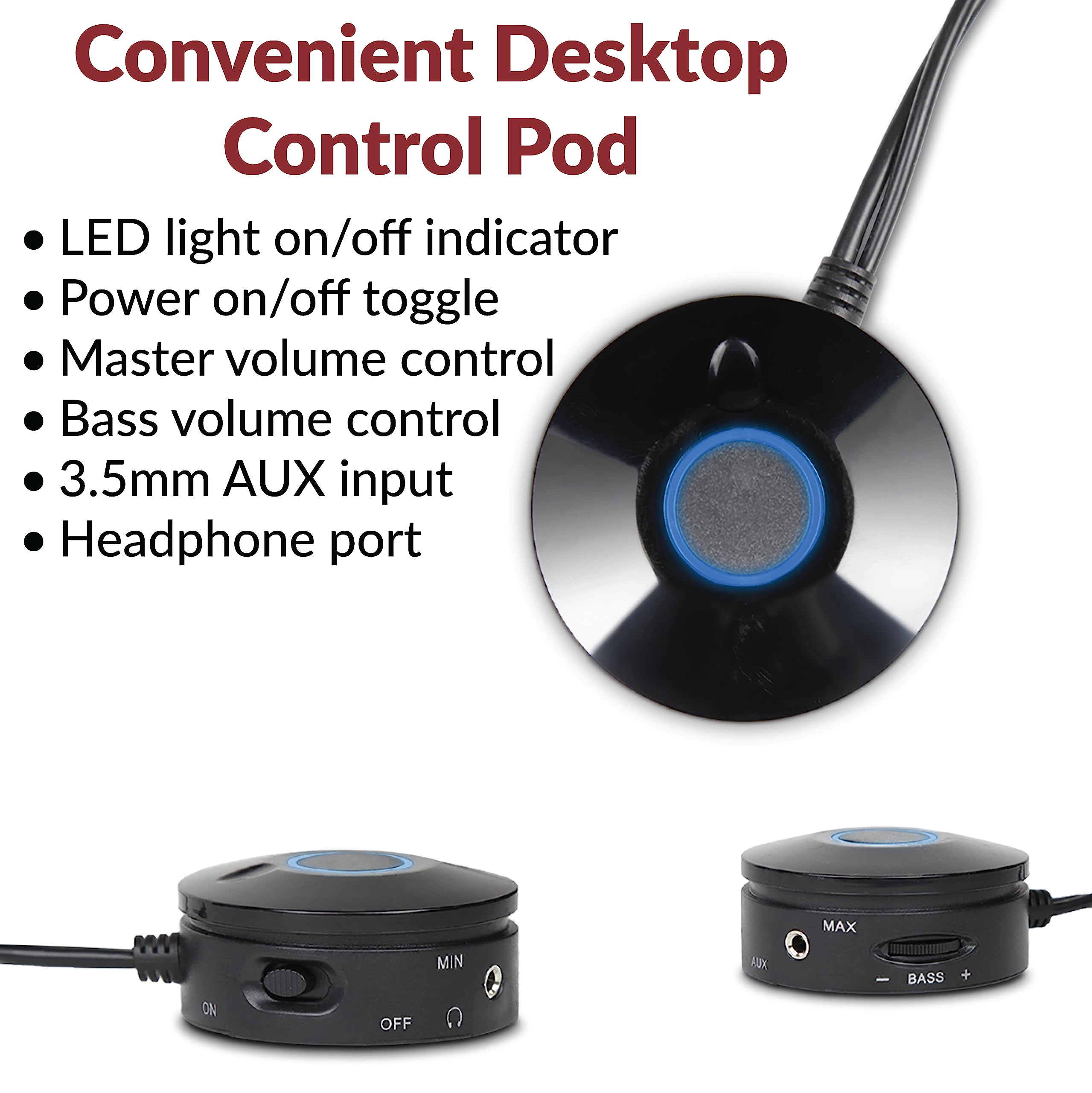 Cyber Acoustics Ca-3810 2.1 Multimedia Speaker System With Subwoofer, 80 Watts Peak Power, Strong Bass, Perfect For Music, Movie