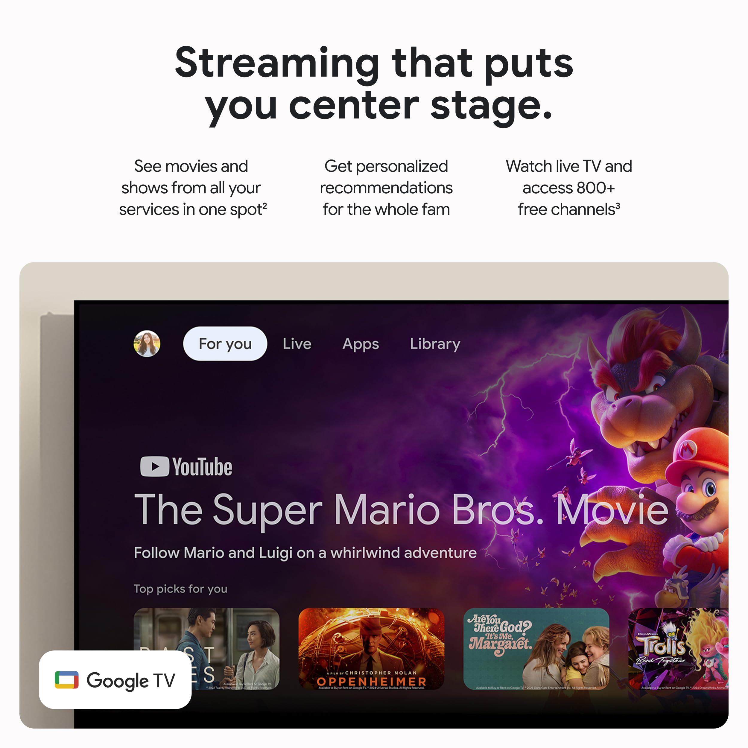 Google Tv Streamer 4K - Fast Streaming Entertainment On Your Tv With Voice Search Remote - Watch Movies, Shows, Live Tv, And Net