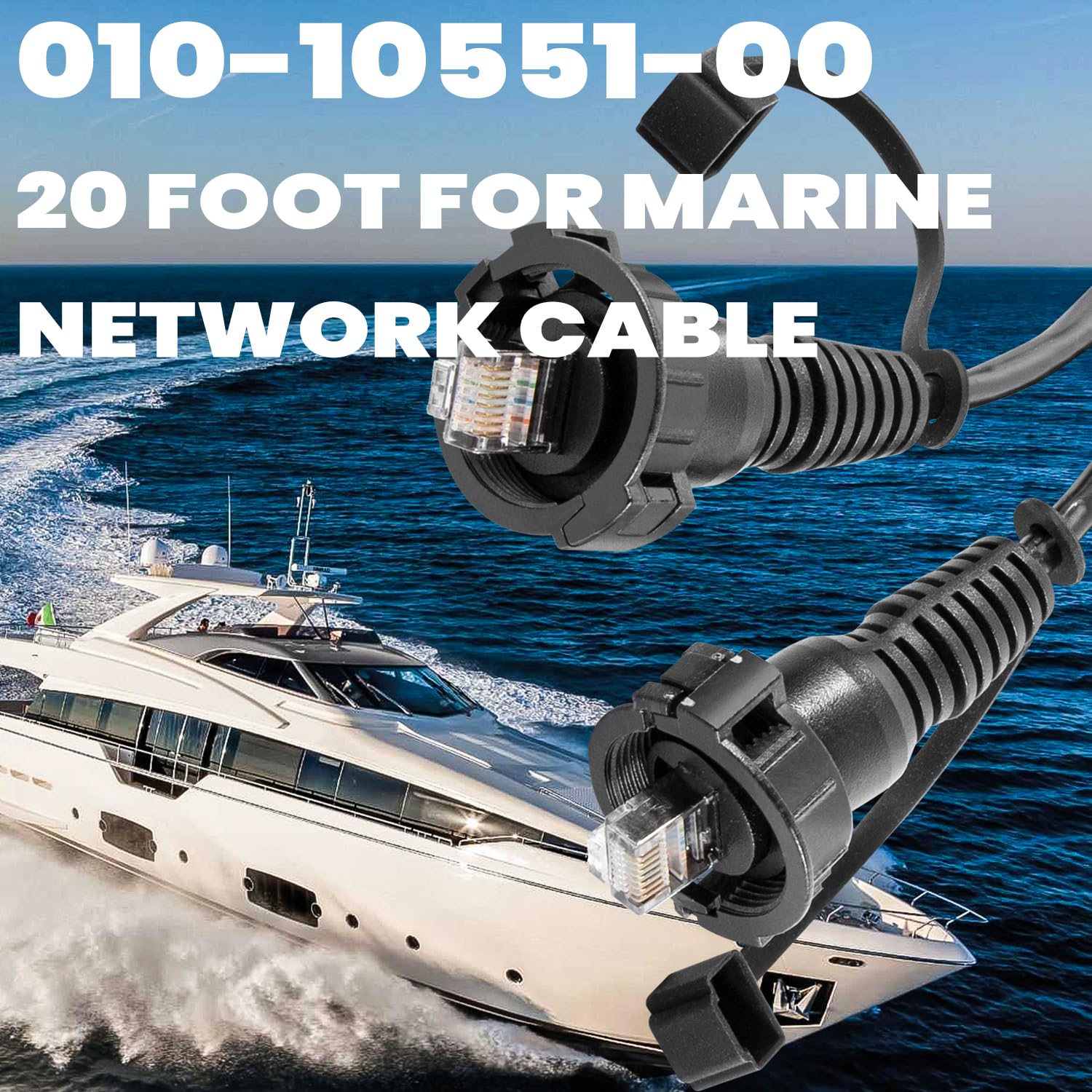 010 10551 00 For Marine Network Cable 20 Foot For Marine Rj45 Compatible With Garmin Navigation Screen Devices