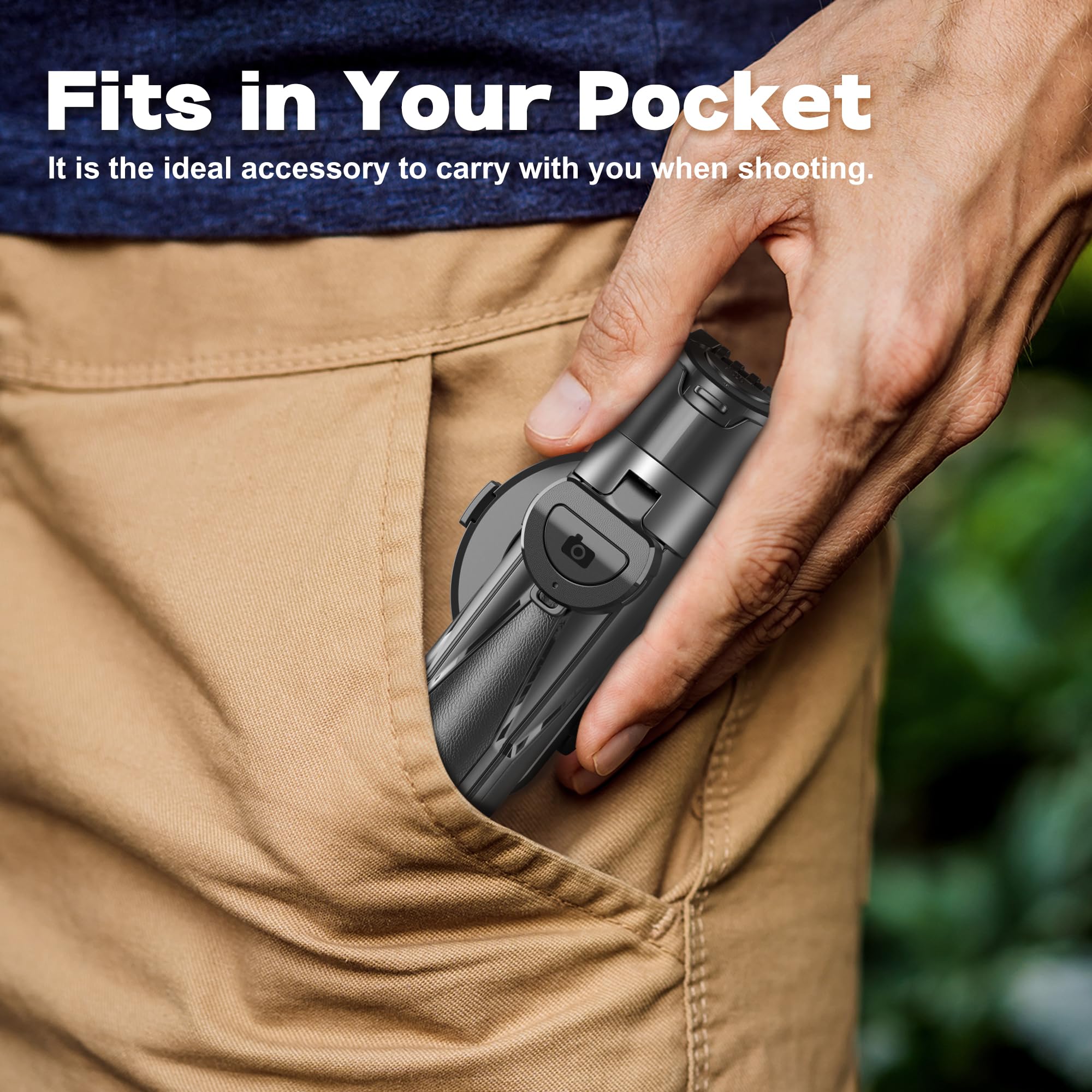 Magnetic Tripod For Phone With Remote Control, Extendable Selfie Stick Handle Grip Pocket Size, 4-In-1 Mini Phone Grip, 10M Wire