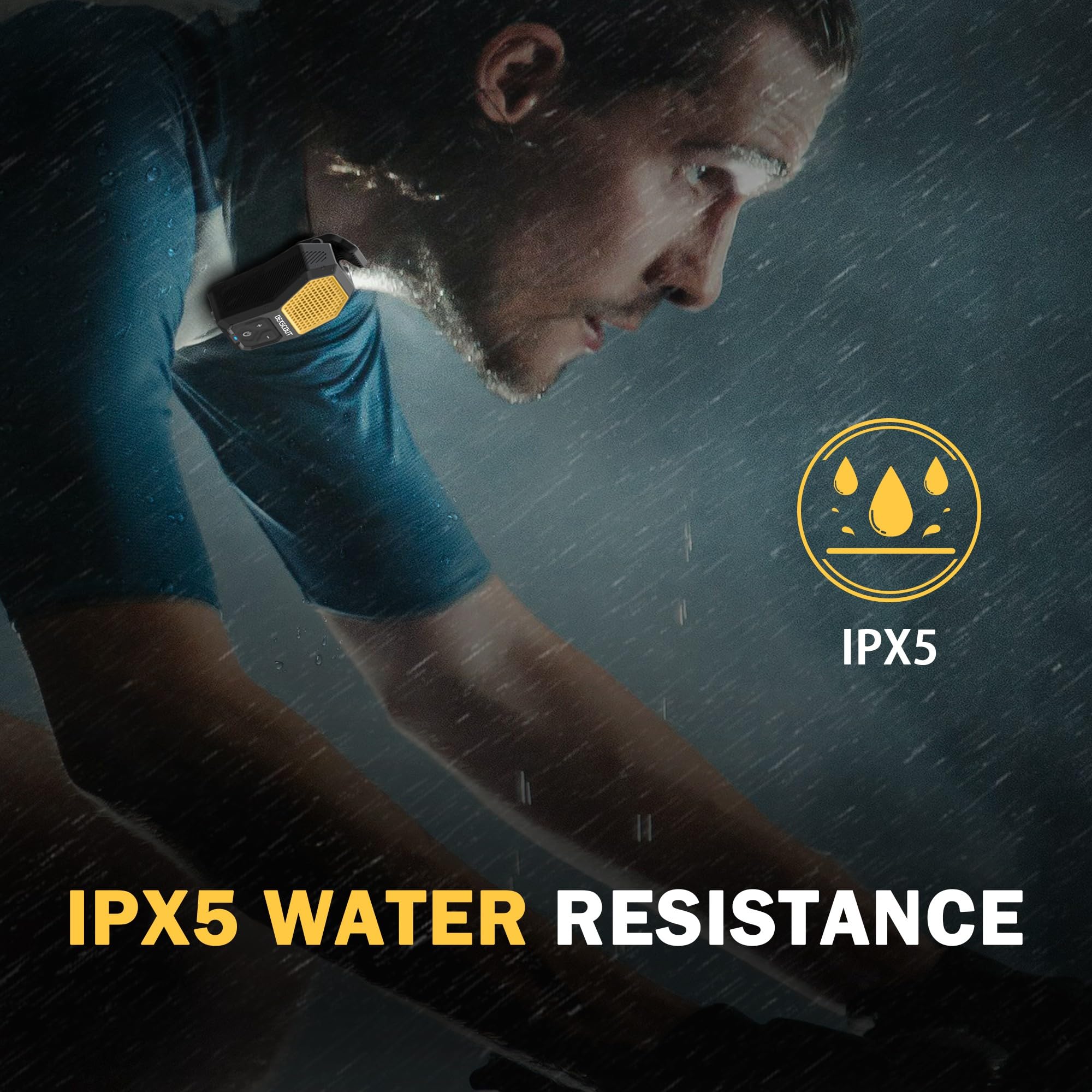 Dexscout Wearable Bluetooth Speaker,Clip On Wireless Portable Mini Water Resistant Speaker,Built In Mics For Hands Free Music An