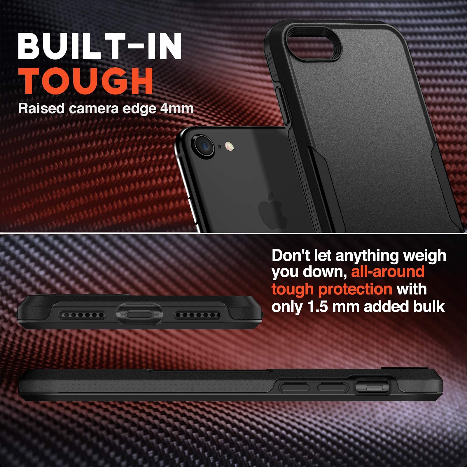 Ntg Shockproof Designed For Iphone Se 2022 Case/Iphone Se 2020 Case, Heavy Duty Tough Rugged Lightweight Slim Protective Case Fo