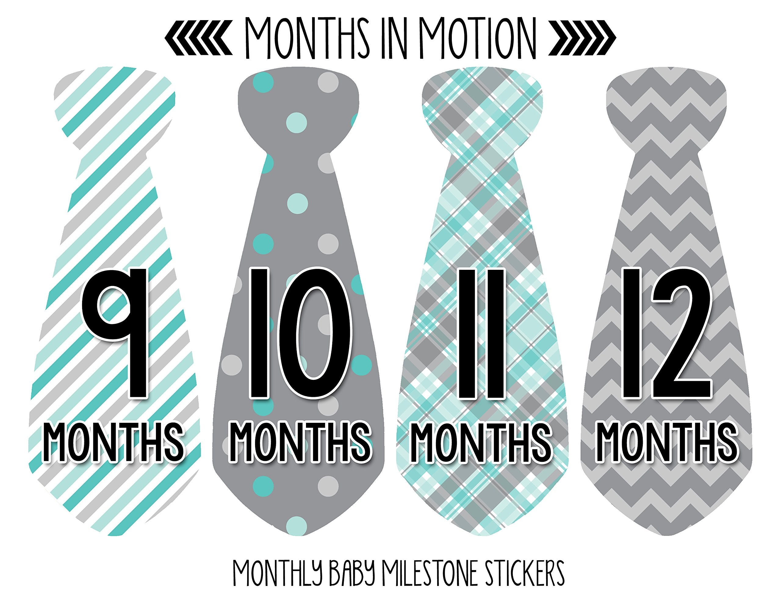 Months In Motion Monthly Baby Tie Stickers   Boy Month Milestone Necktie Sticker   Shower Gift   Photo Prop   Infant Keepsakes