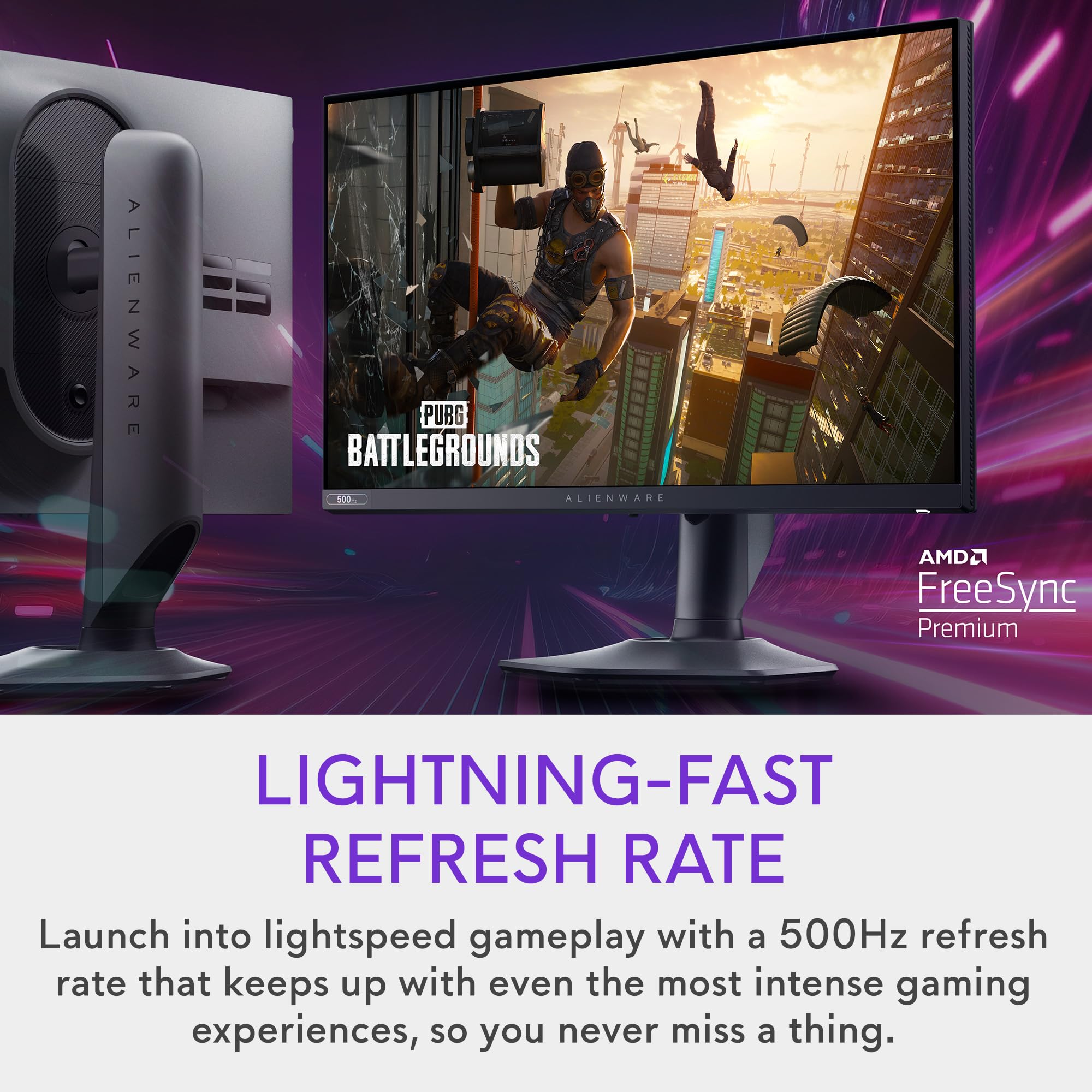 Alienware Aw2524Hf Gaming Monitor   24.5 Inch (1920X1080) 500Hz (Overclock) 0.5Ms Display, Height/Tilt/Swivel/Pivot Adjustabilit