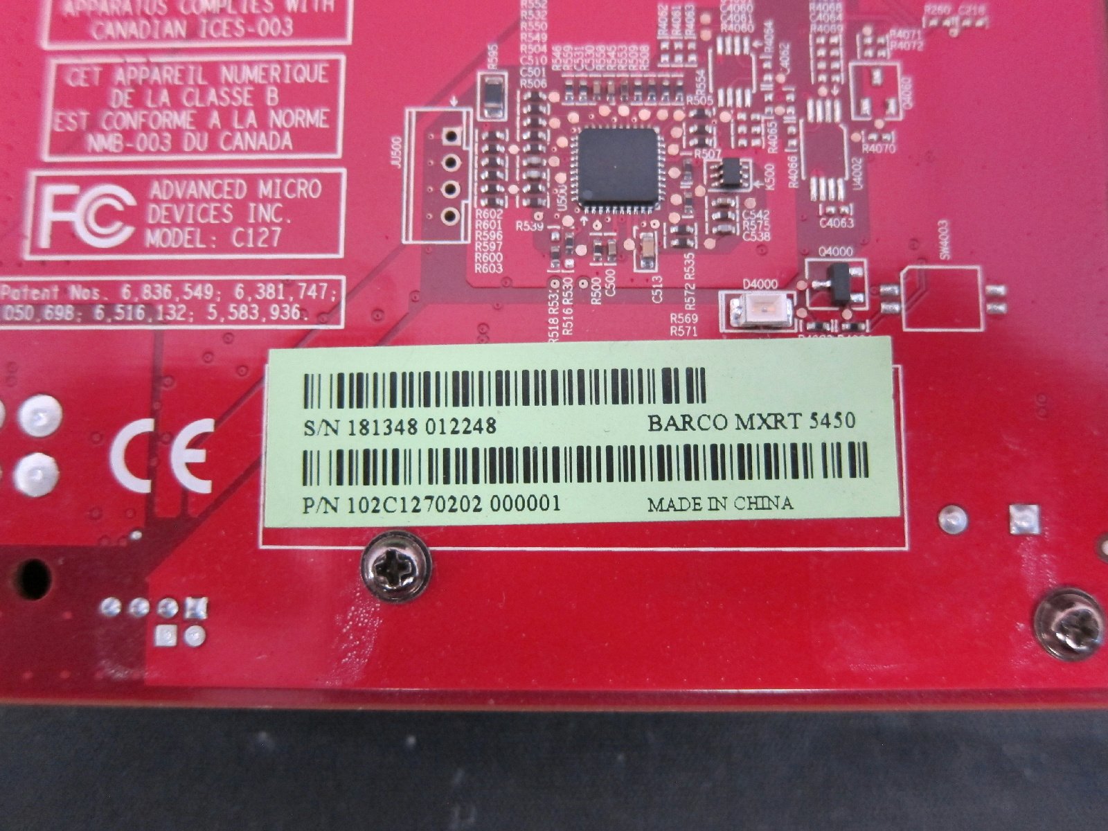 Barco Mxrt 5450 1Gb Gddr5 Pcie 2.0 X16 Medical Imaging Video Card 102C1270202