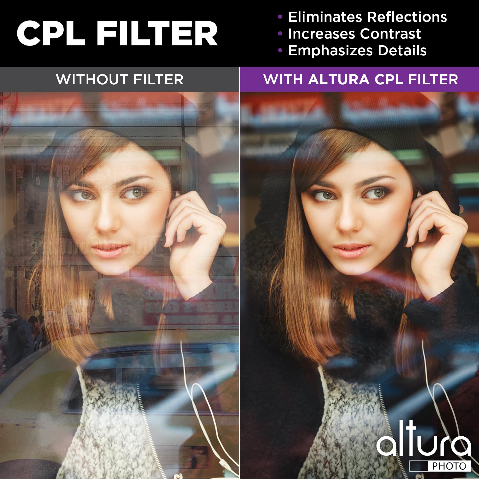 Altura Photo 52Mm Lens Filter Kit   Includes 52Mm Nd Filter, 52Mm Polarizer Filter, 52Mm Uv Filter   Uv, Cpl Polarizing Filter,