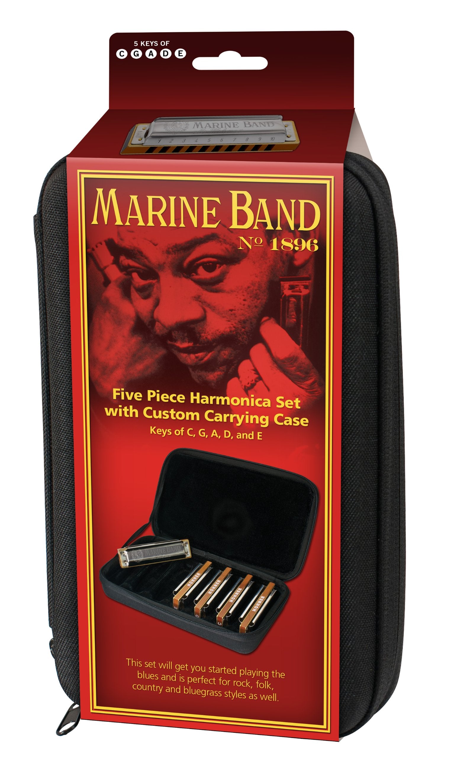 Hohner Mbc Marine Band Harmonica, 5 Pack With Case