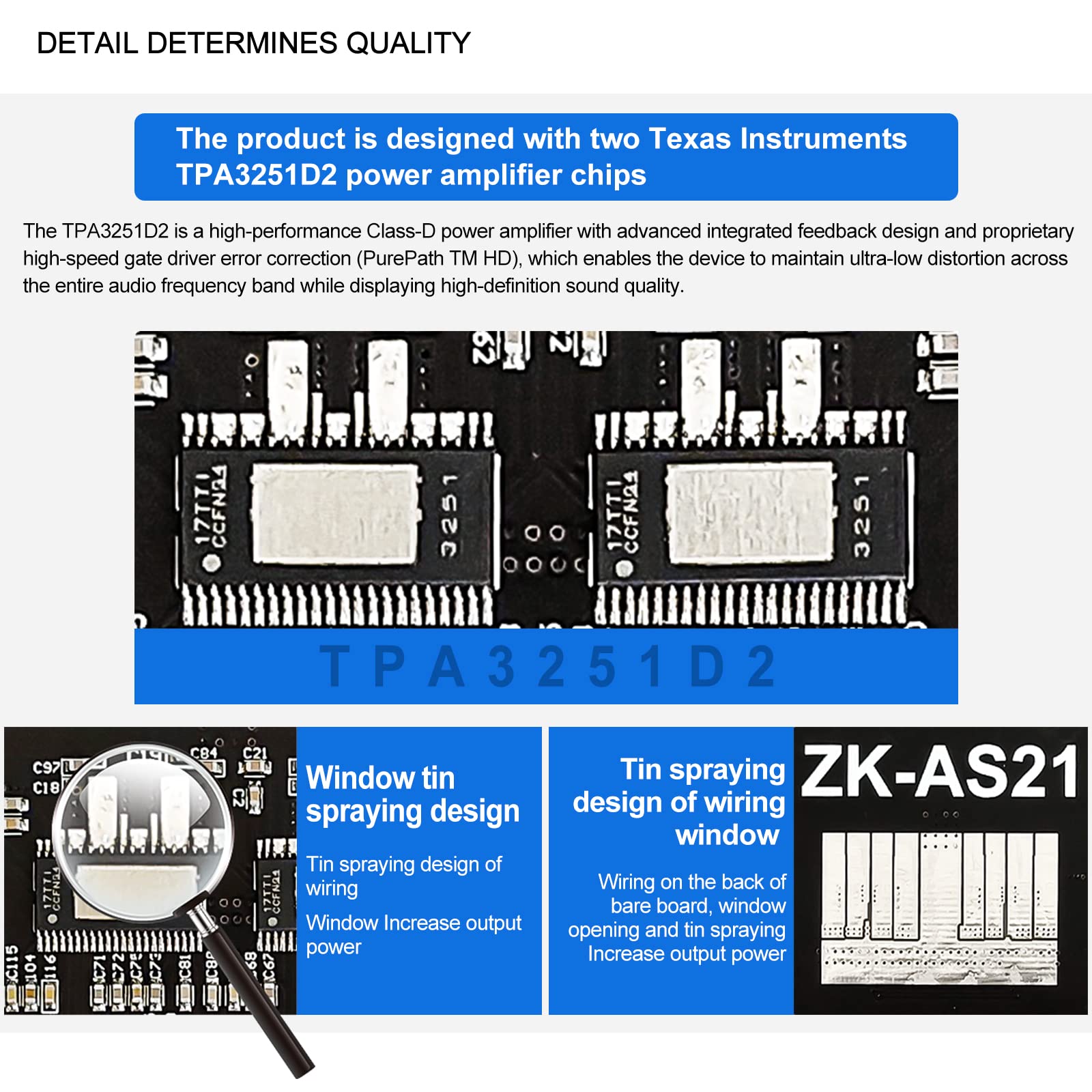 Bluetooth Power Amplifier Board Stereo   Hifi 2.1 Channel 2X220W+350W Bluetooth 5.1 16 32V Digital Power Audio Amplifier Module Subwoofer Control With Aux/Bluetooth/Usb Flash Drive (Zk As21)