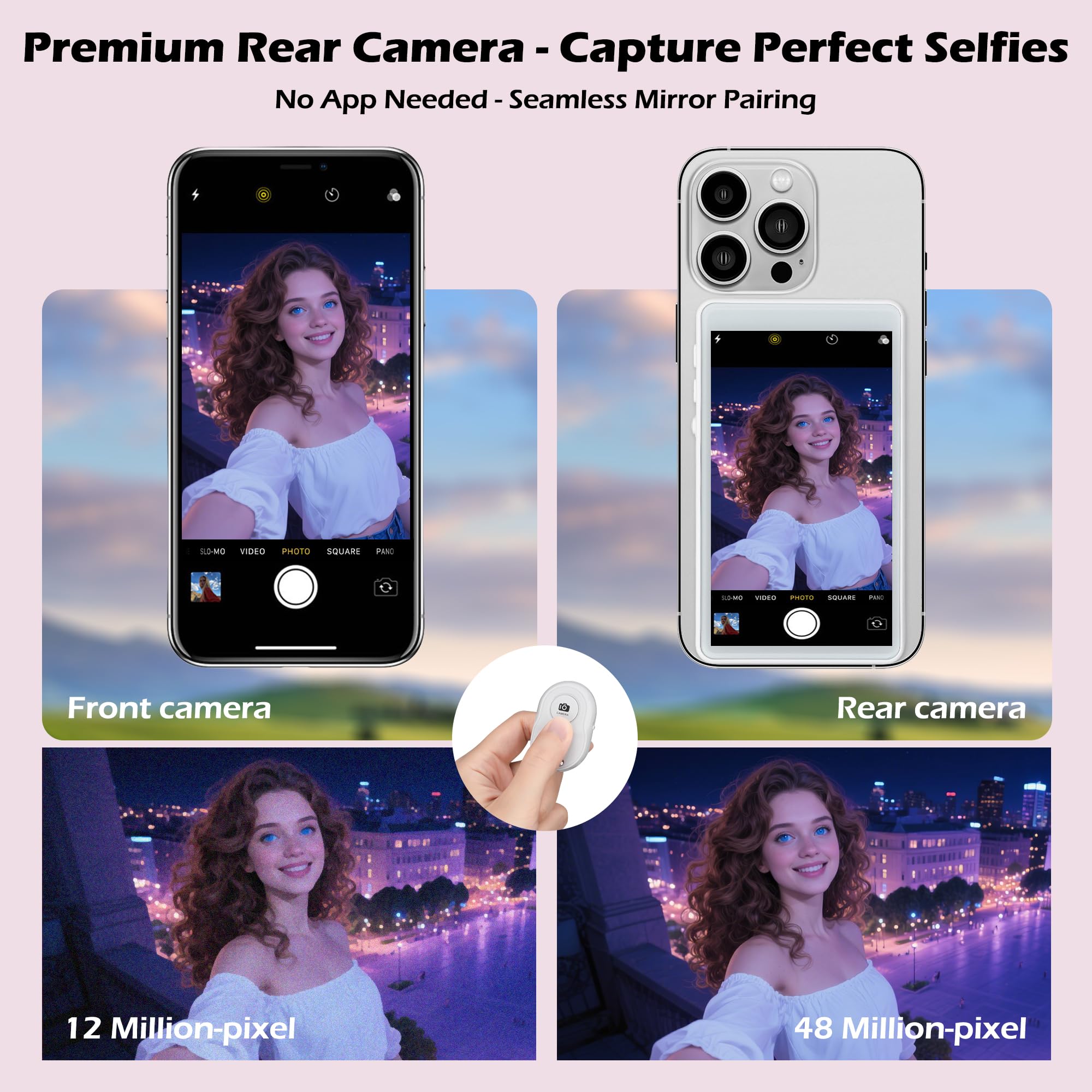 Peloni Phone-Monitor-Magnetic-Selfie-Screen-For-Iphone-Monitor-Back-Camera-Monitor Vlog-Screen Live-Stream-For-Tiktok 1080P Wire