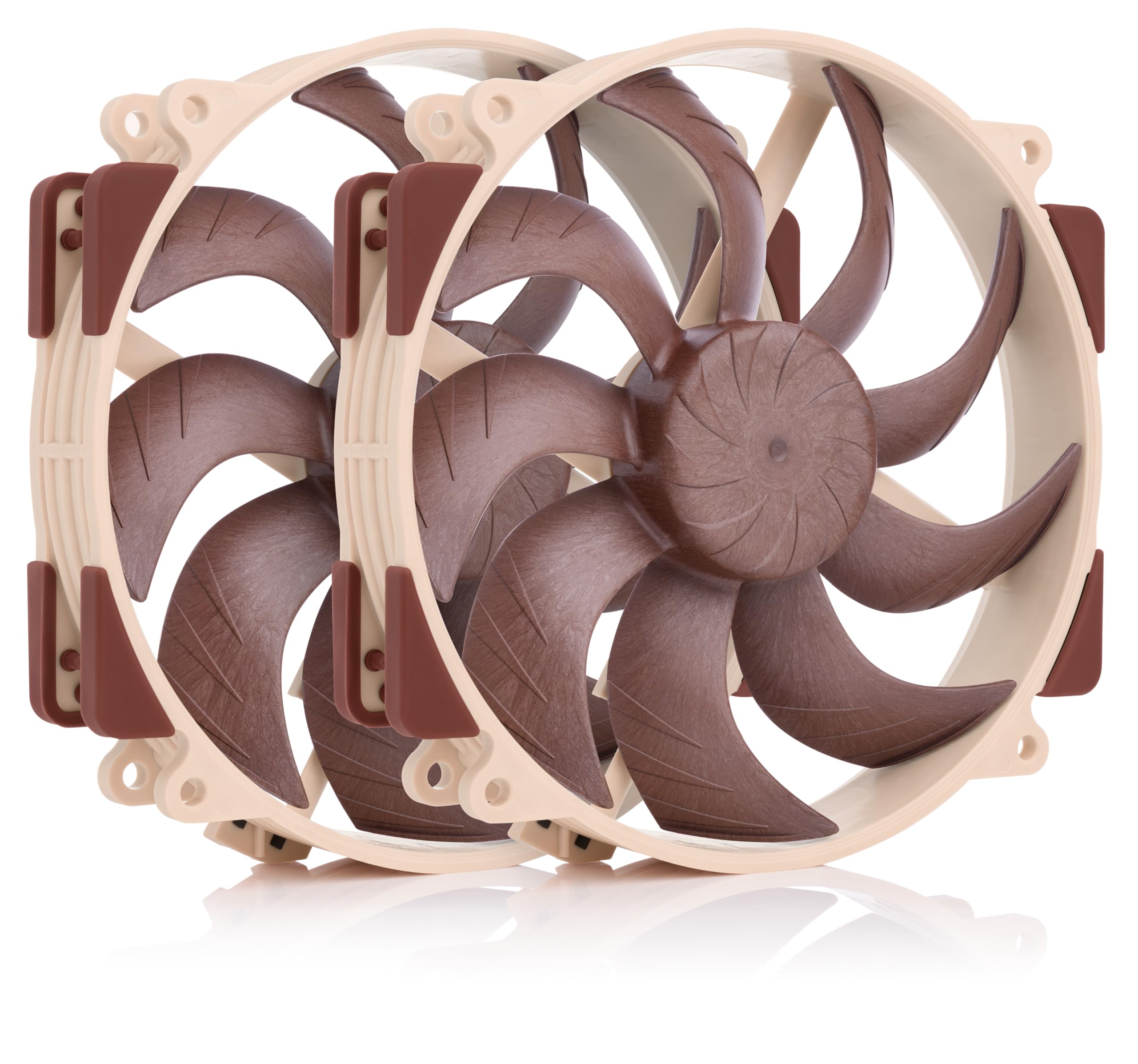 Noctua NF-A14x25r G2 PWM Sx2-PP, Push-Pull Set of Two Premium-Quality Quiet 140mm PC Fans (Brown)