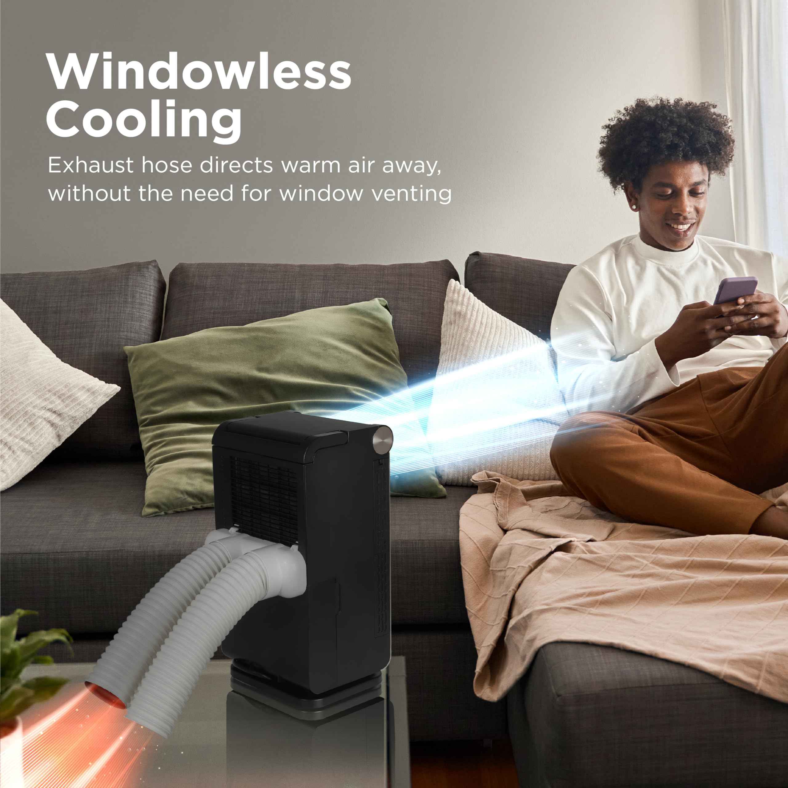 Black+Decker 3 In 1 Personal Portable Air Conditioner, Portable Fan & Dehumidifier, Windowless Air Conditioner With Electronic C