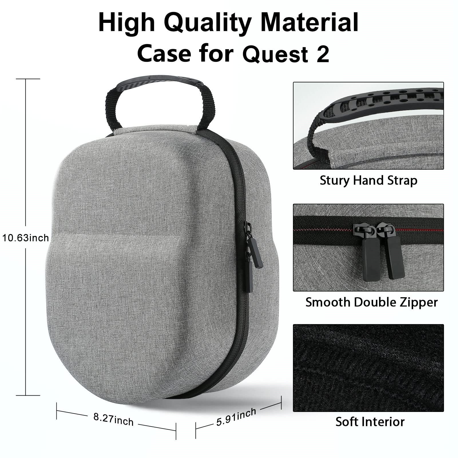 Coowps Hard Carrying Case For Meta/Oculus Quest 2 Accessories, Compatible With Elite Strap Battery Version/Kiwi Design/Bobovr He
