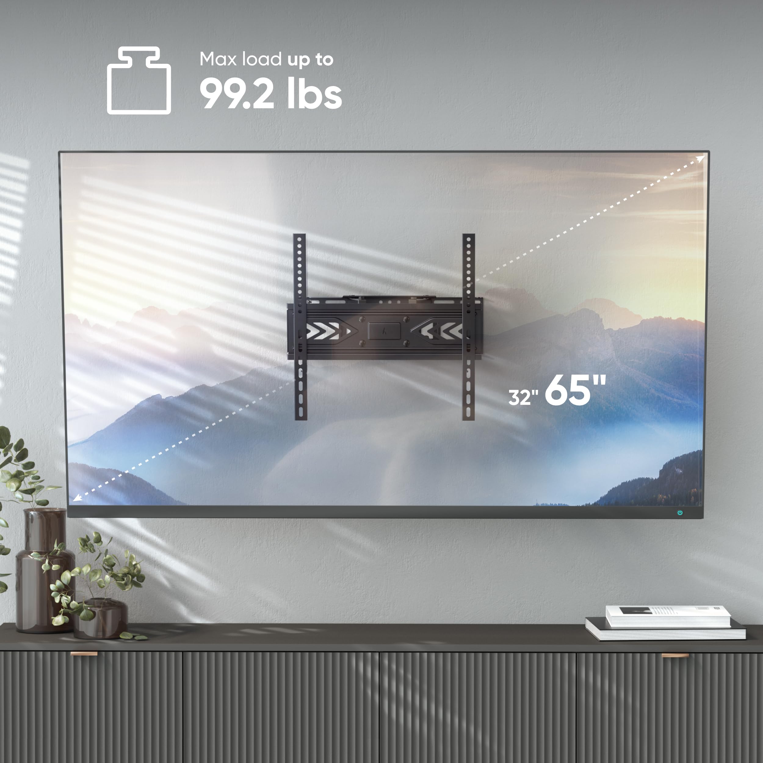 Onkron Full Motion Tv Wall Mount 32''   65'' Screens Up To 99 Lbs, Adjustable Tv Wall Mount Extension Bracket Max 400X400 Vesa M