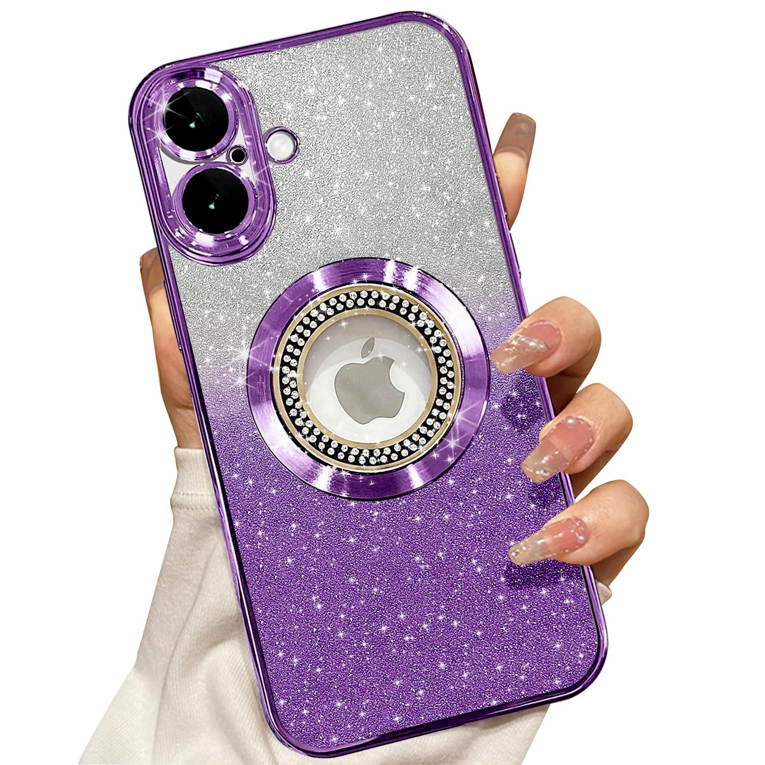 Misscase For Iphone 16 Plus Magnetic Glitter Case Compatible With Magsafe,Full Protection Slim Shockproof Anti Scratch Case With