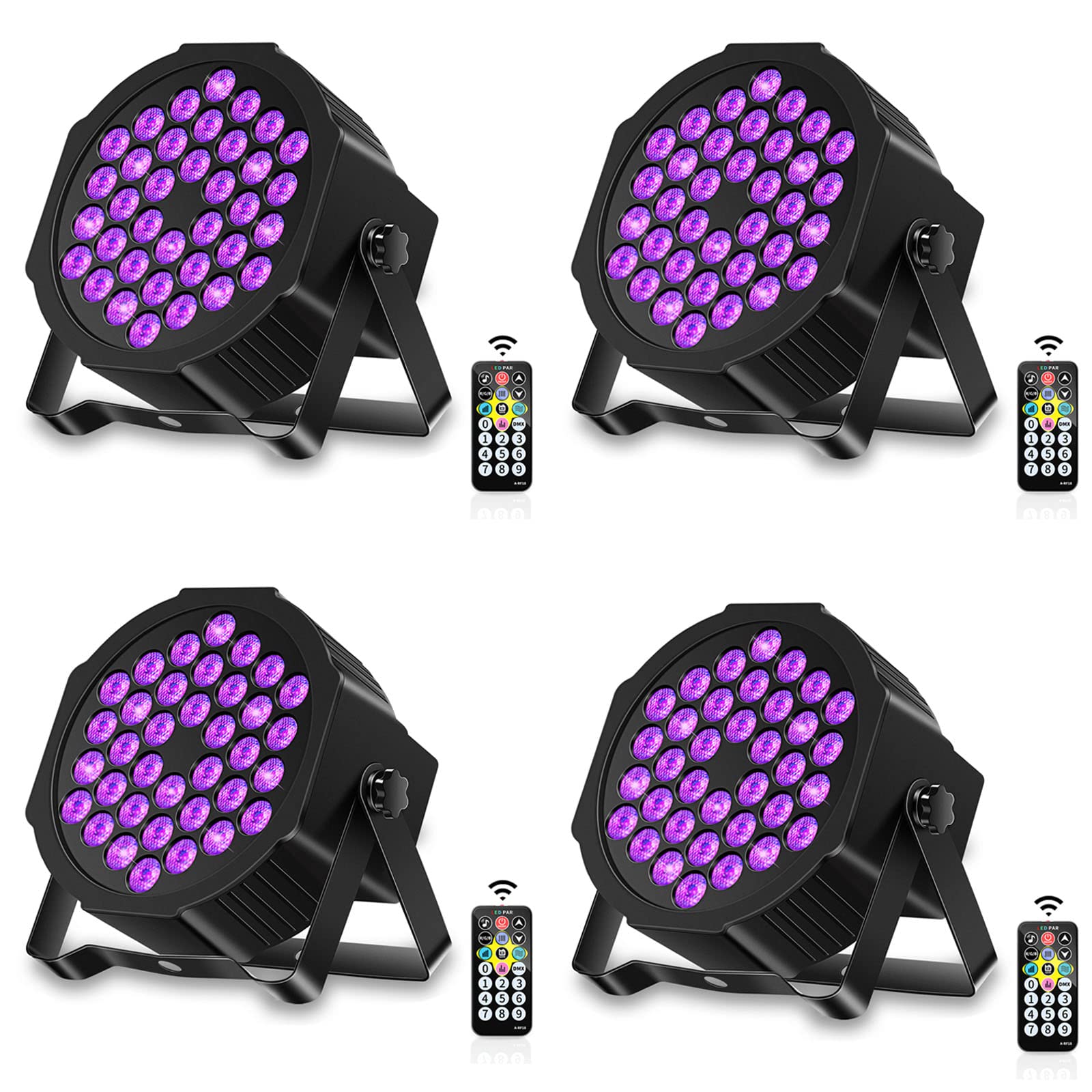 Black Lights Uking 72W Uv Led Blacklight Uplights Par Lights Stage Lights By Dmx And Remote Control For Disco Stage Lighting We